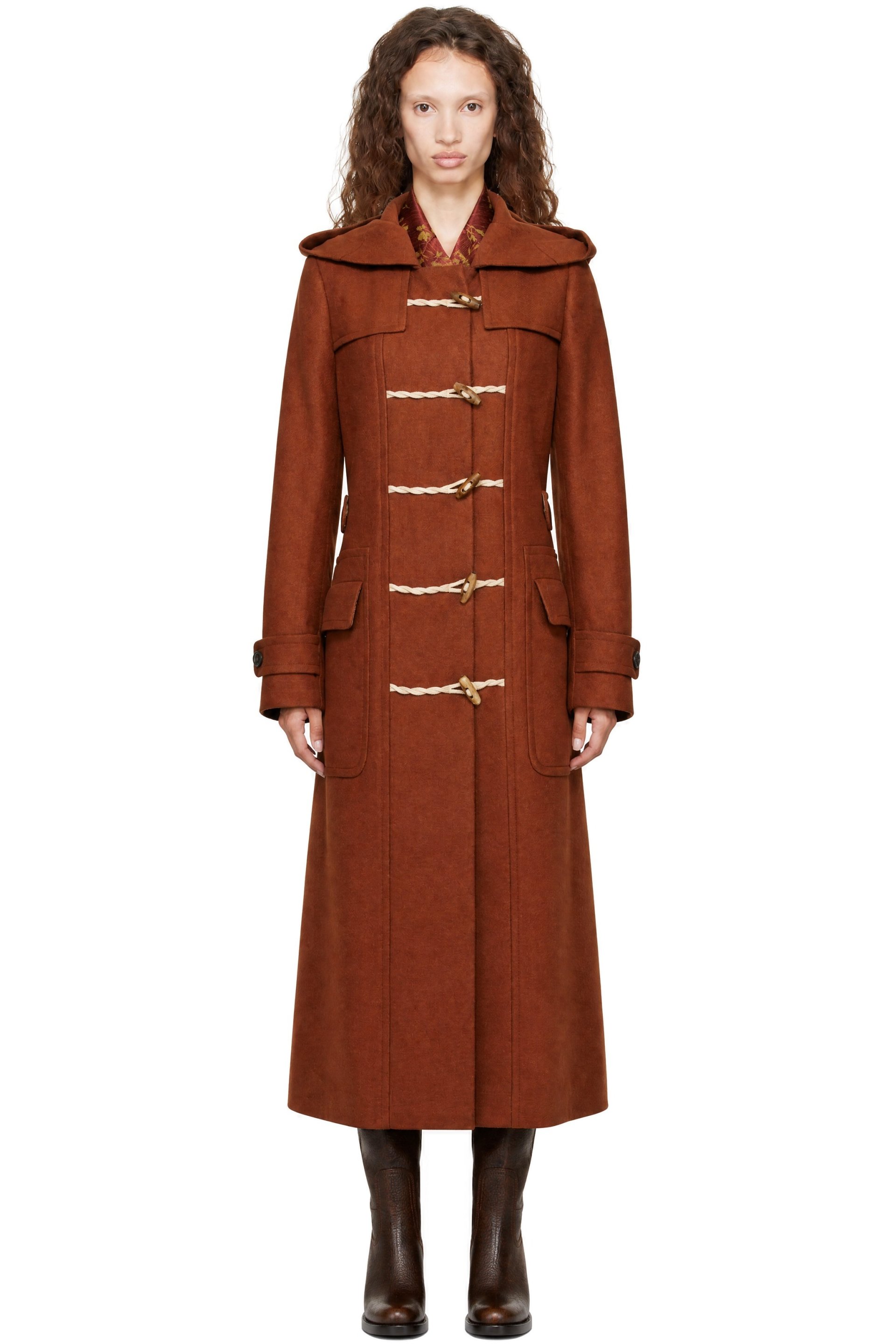 Dries Van Noten - Orange Wool Duffle Coat