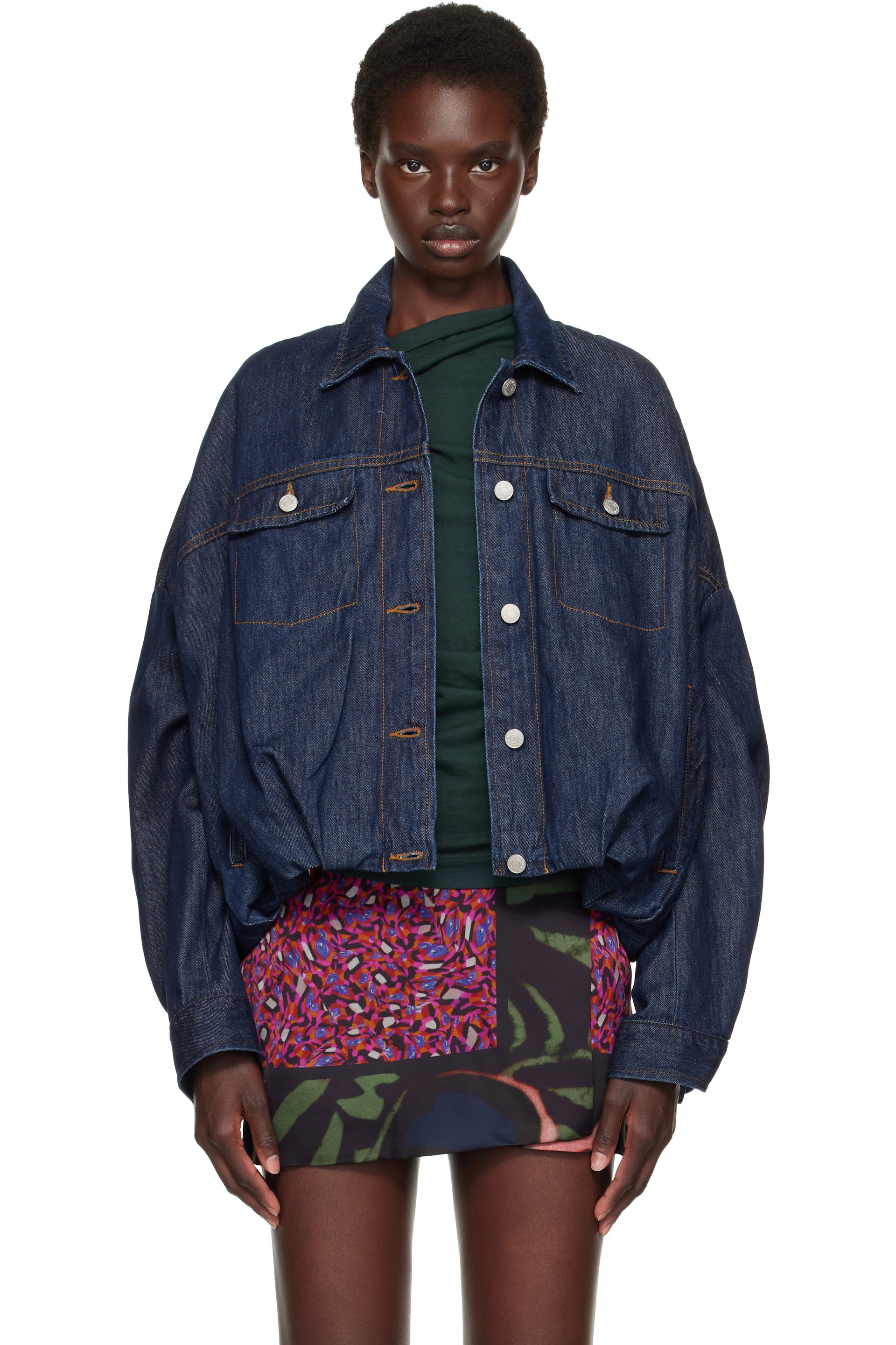 Dries Van Noten - Navy Dropped Shoulder Denim Jacket