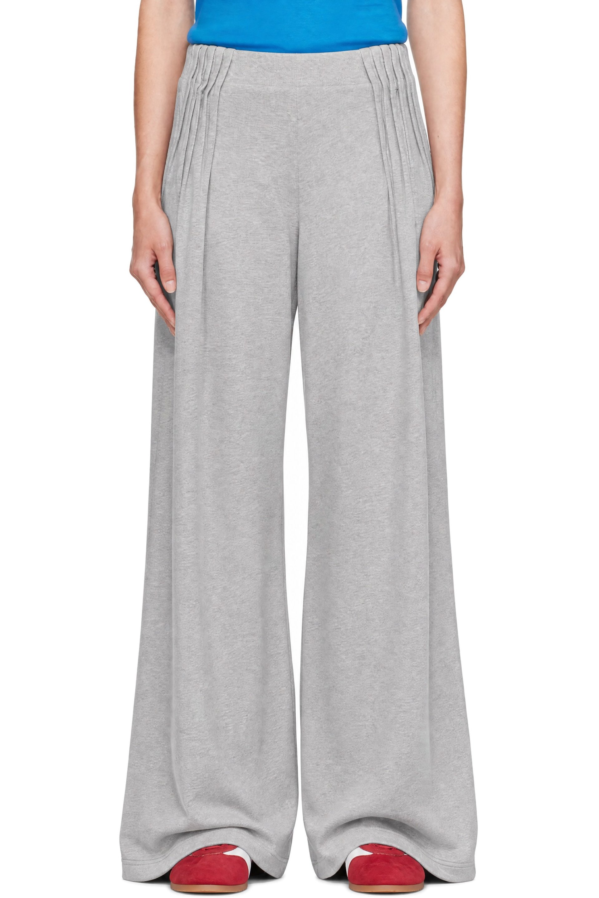 Dries Van Noten - Pantalon de détente gris à plis
