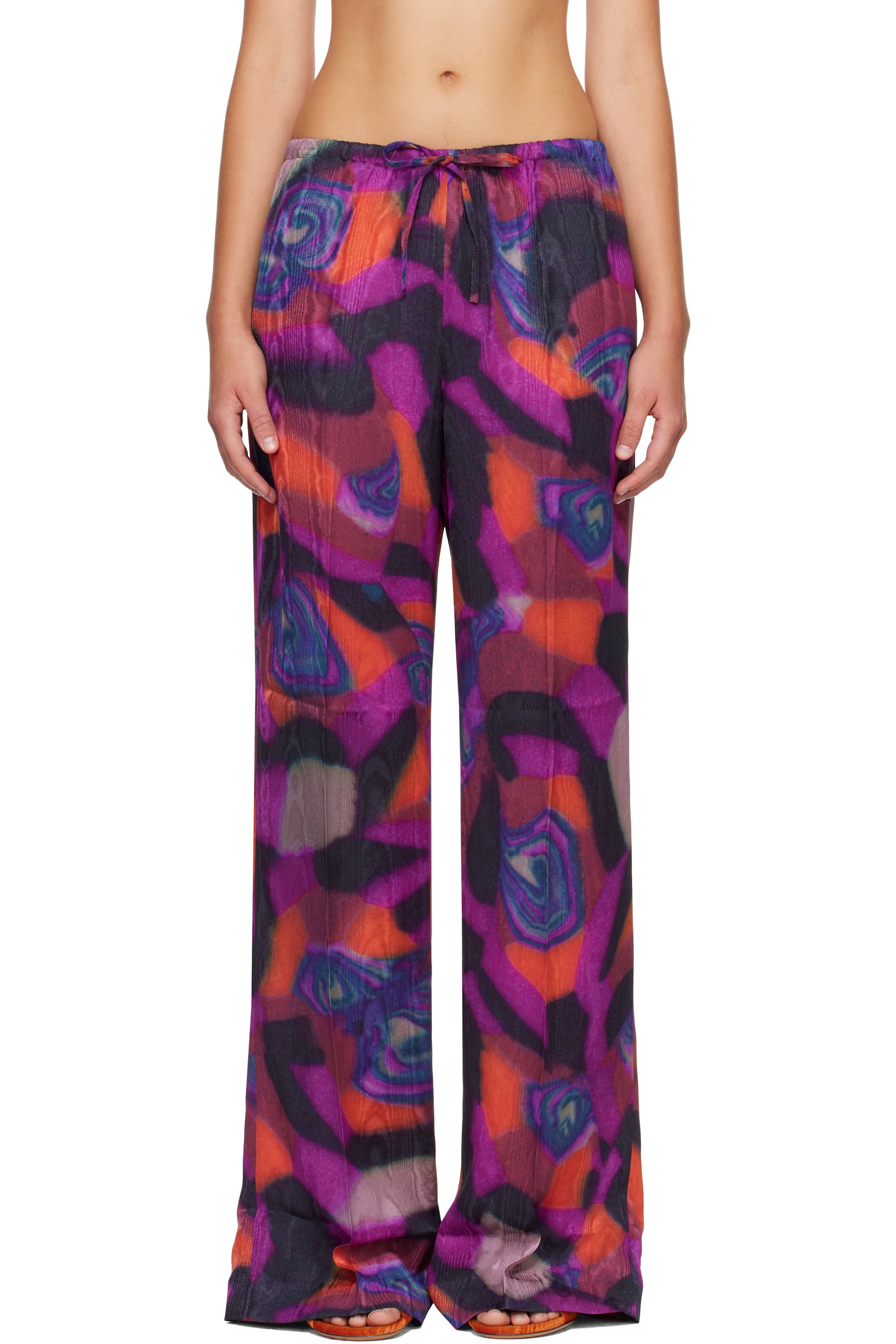 Dries Van Noten - Multicolor Moiré Trousers