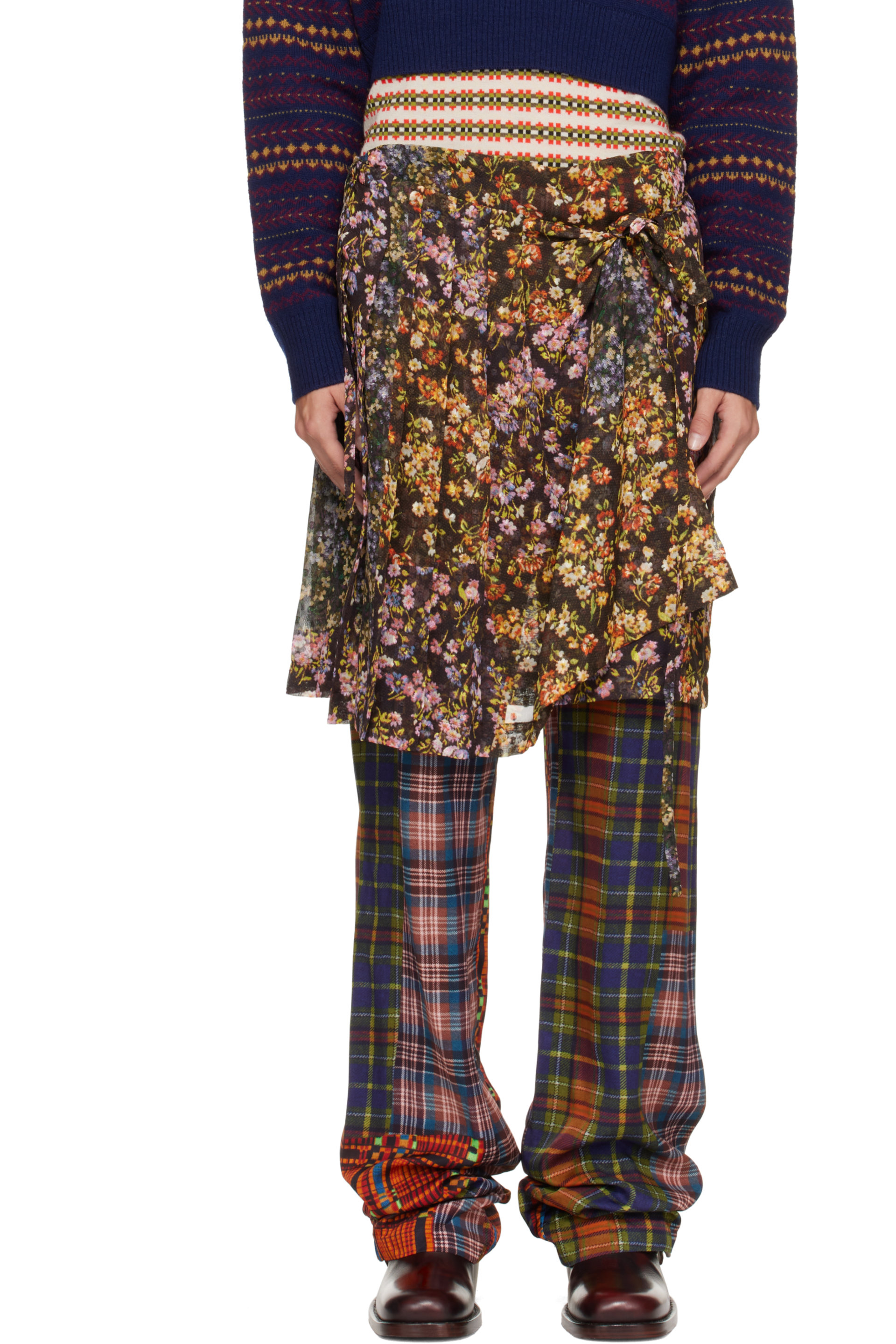 Dries Van Noten - Multicolor Viscose Skirt Trousers