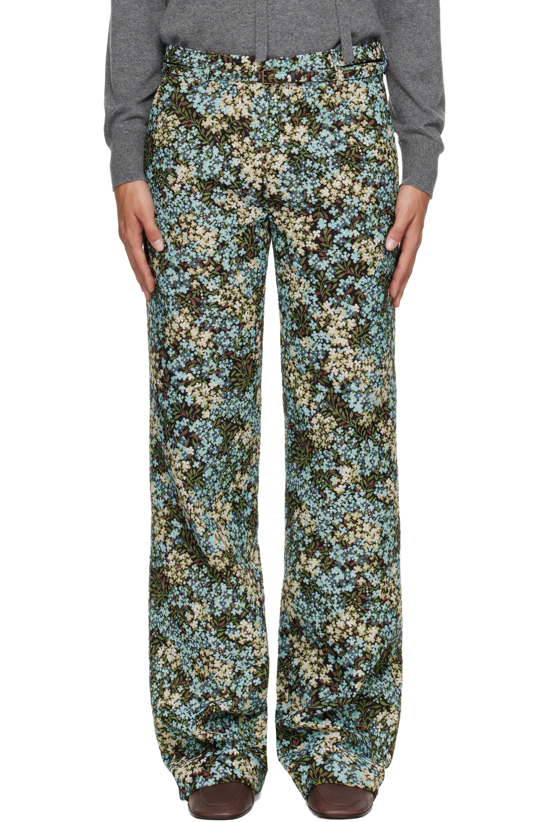 Dries Van Noten - Blue Floral Trousers