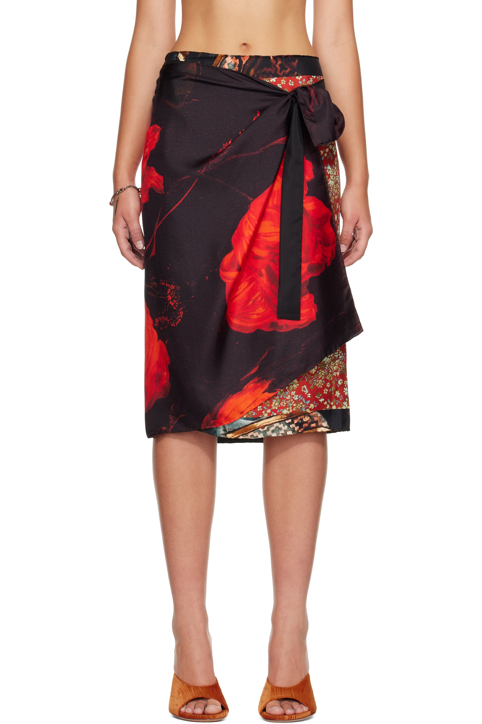 Dries Van Noten - Multicolor Wrap Scarf Midi Skirt