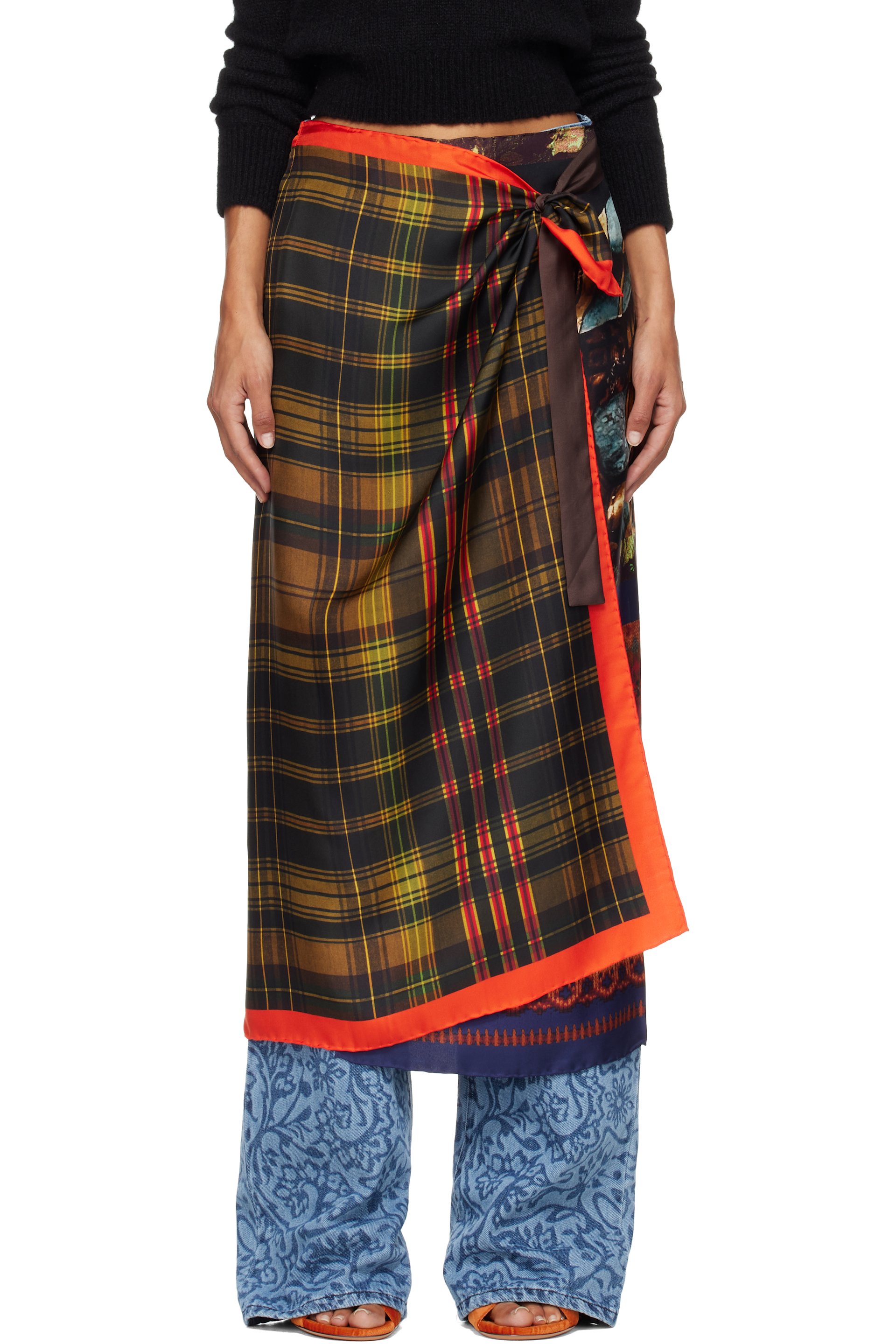 Dries Van Noten - 多色 Long Wrap Scarf 半身裙