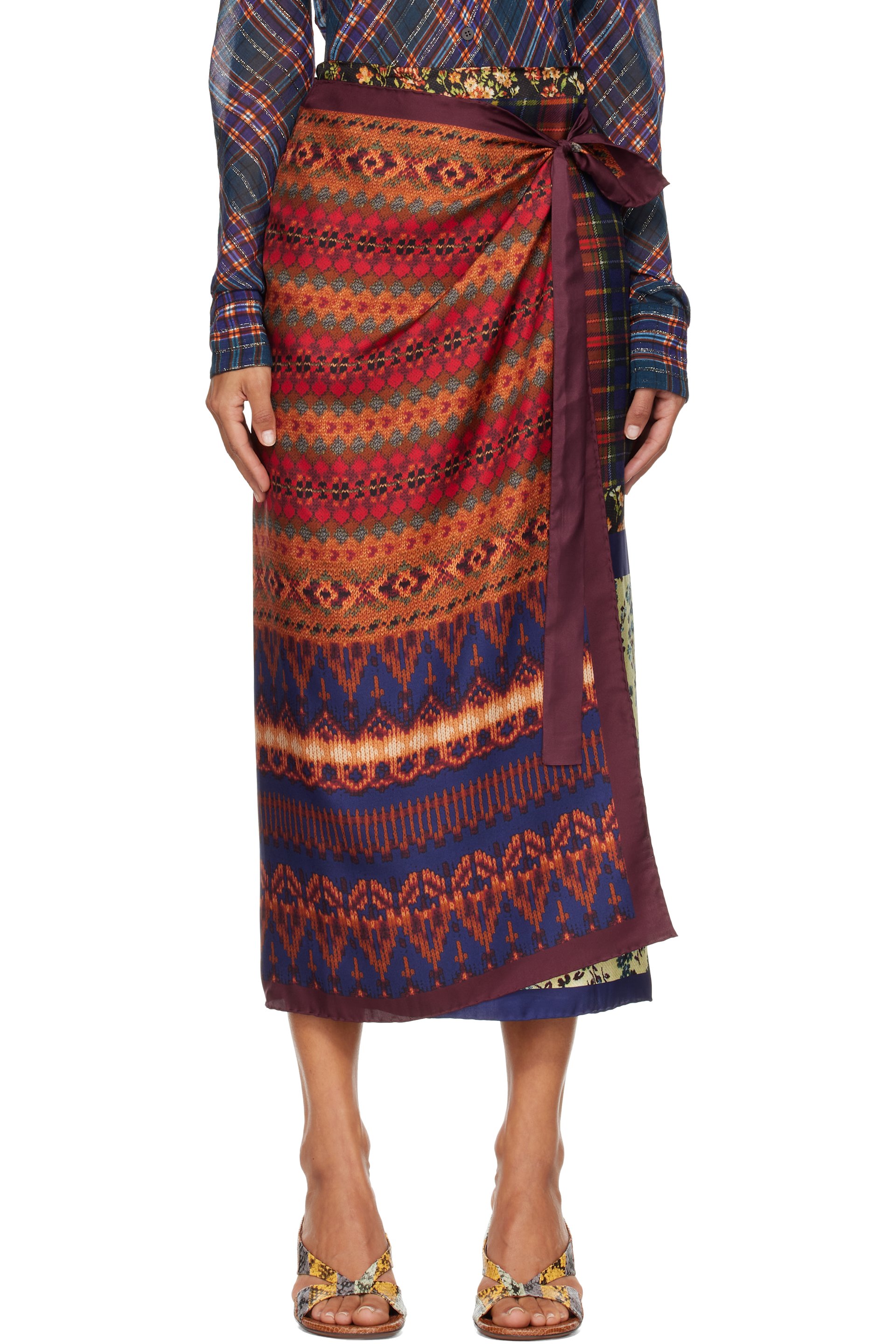 Dries Van Noten - 多色 Long Wrap Scarf 半身裙