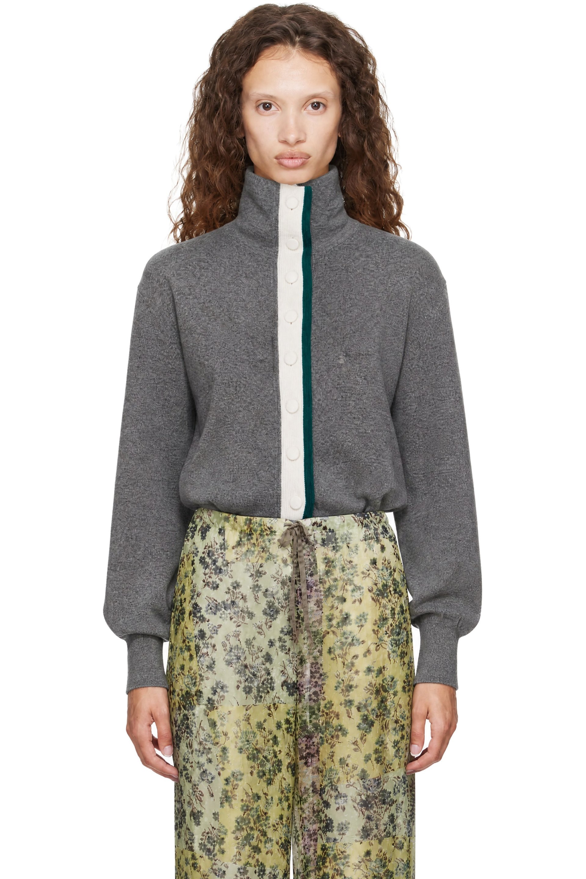 Dries Van Noten - Gray Cropped Cashmere Sweater