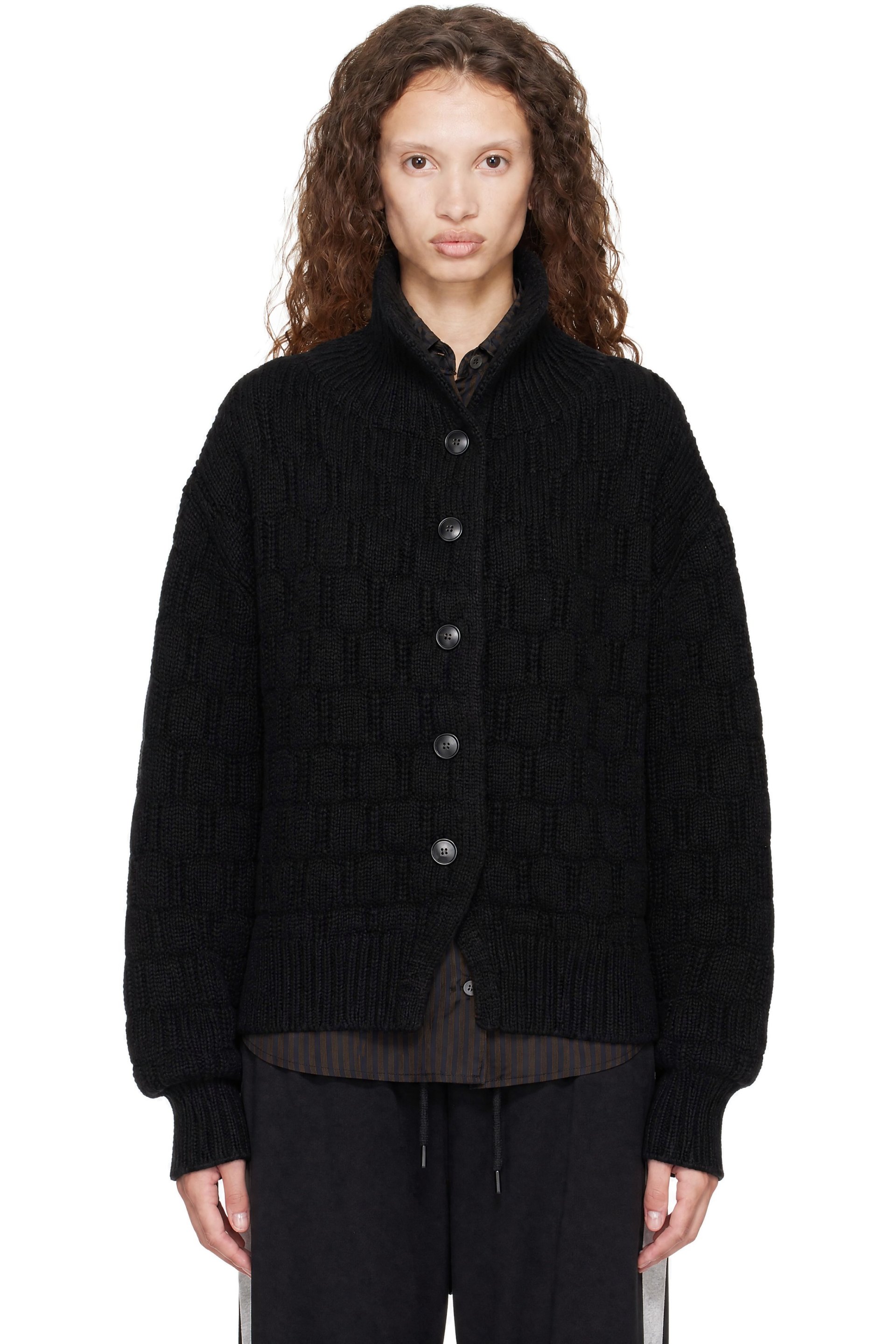 Dries Van Noten - Black Textured Wool Cardigan
