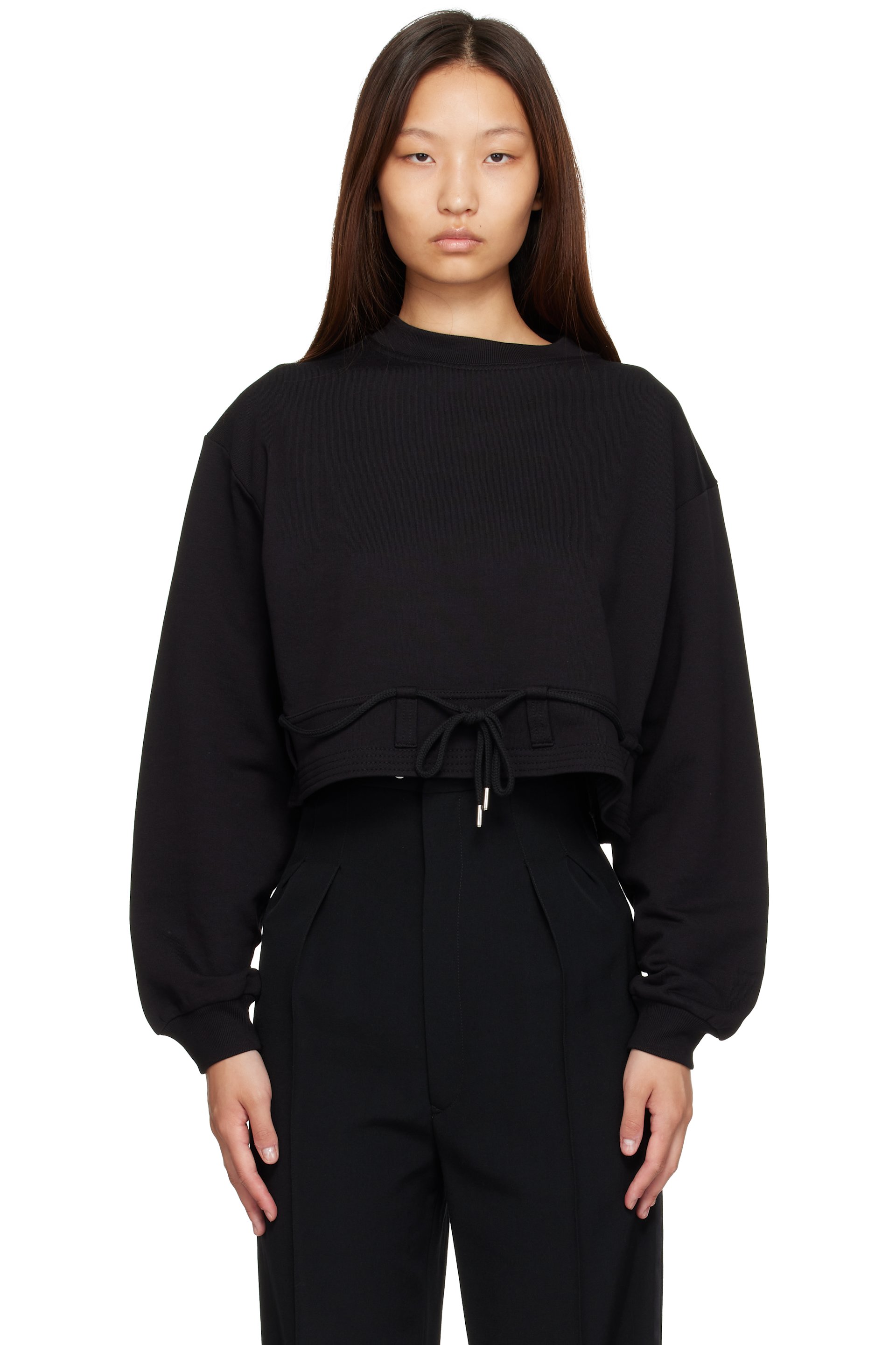Dries Van Noten - Black Cropped Sweatshirt