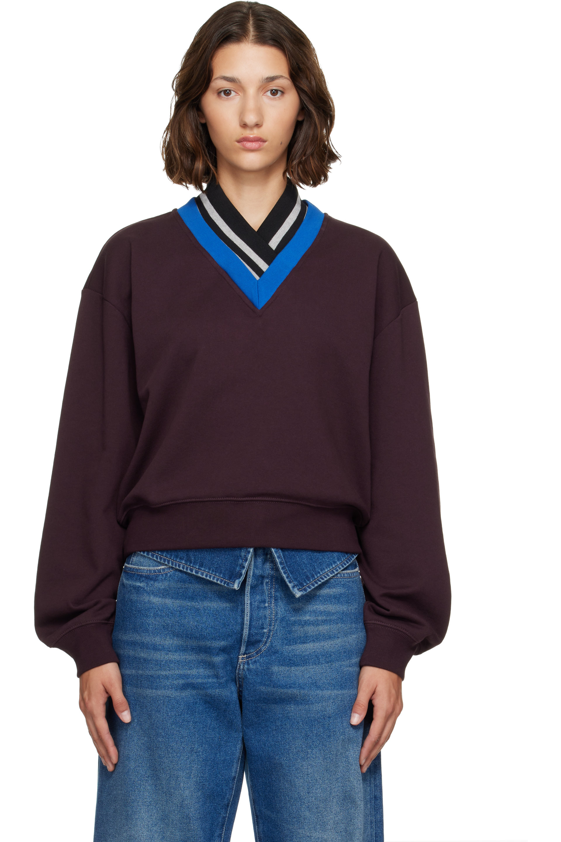 Dries Van Noten - Burgundy Cotton Sweatshirt