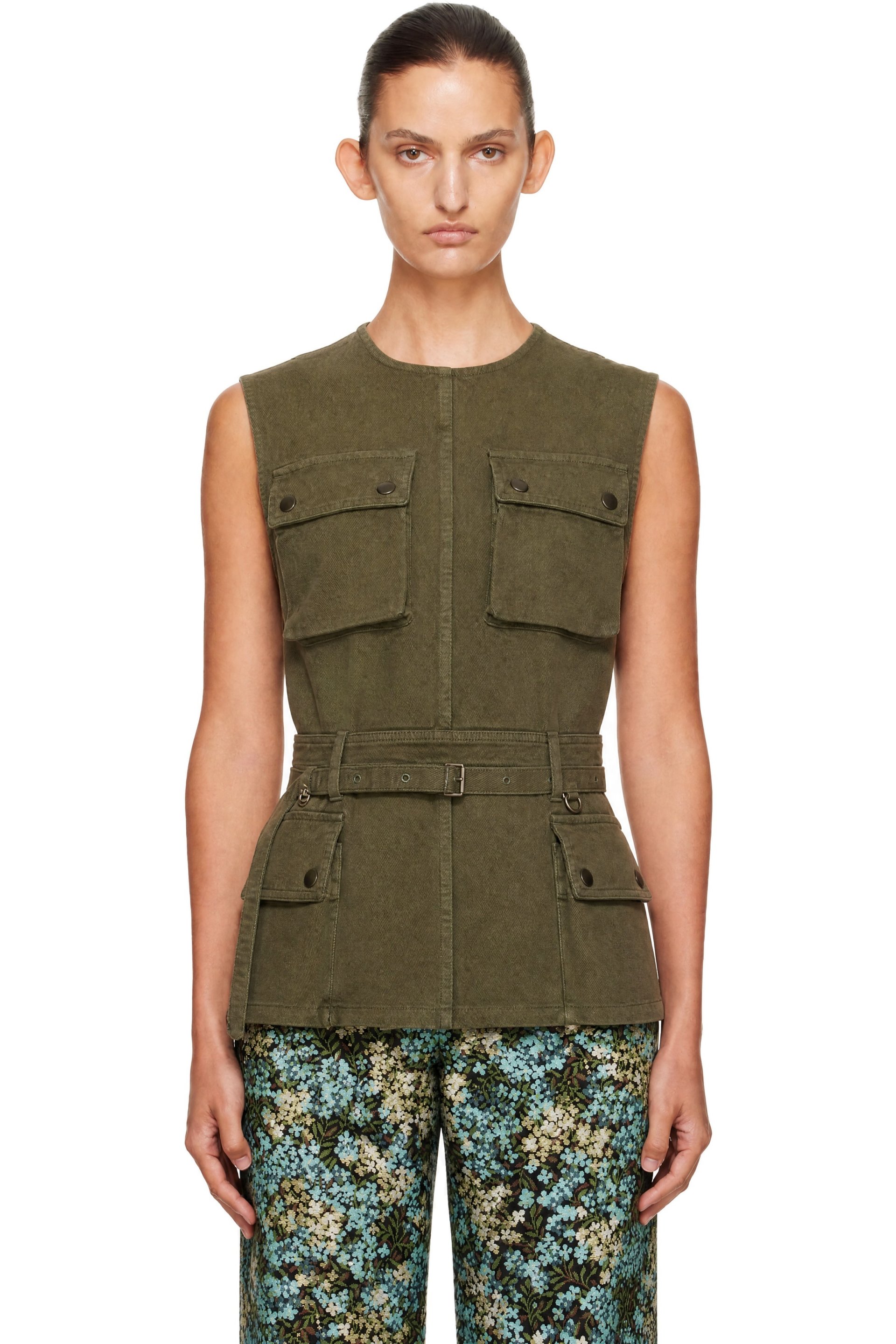 Dries Van Noten - Haut utilitaire surteint vert