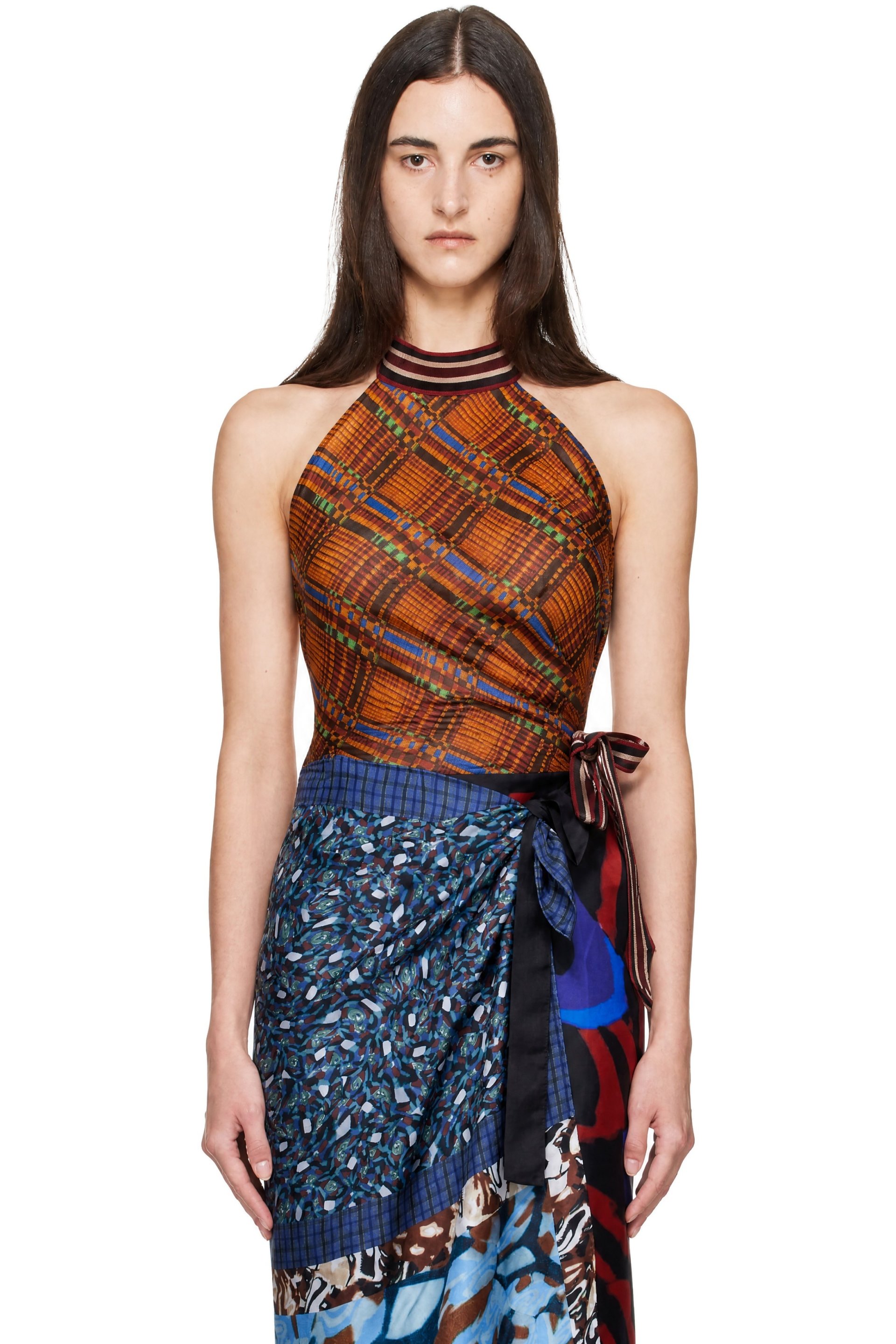 Dries Van Noten - Orange Jacquard Wrap Top