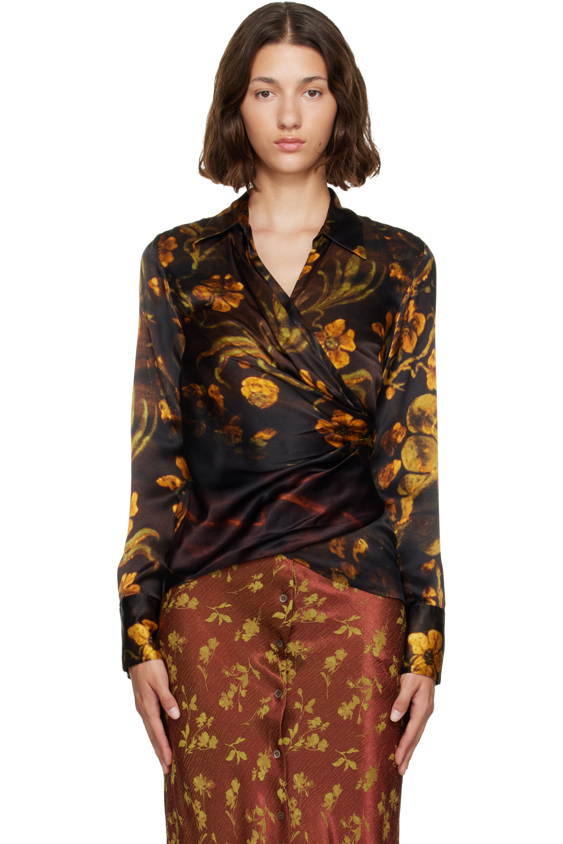 Dries Van Noten - Black Satin Shirt