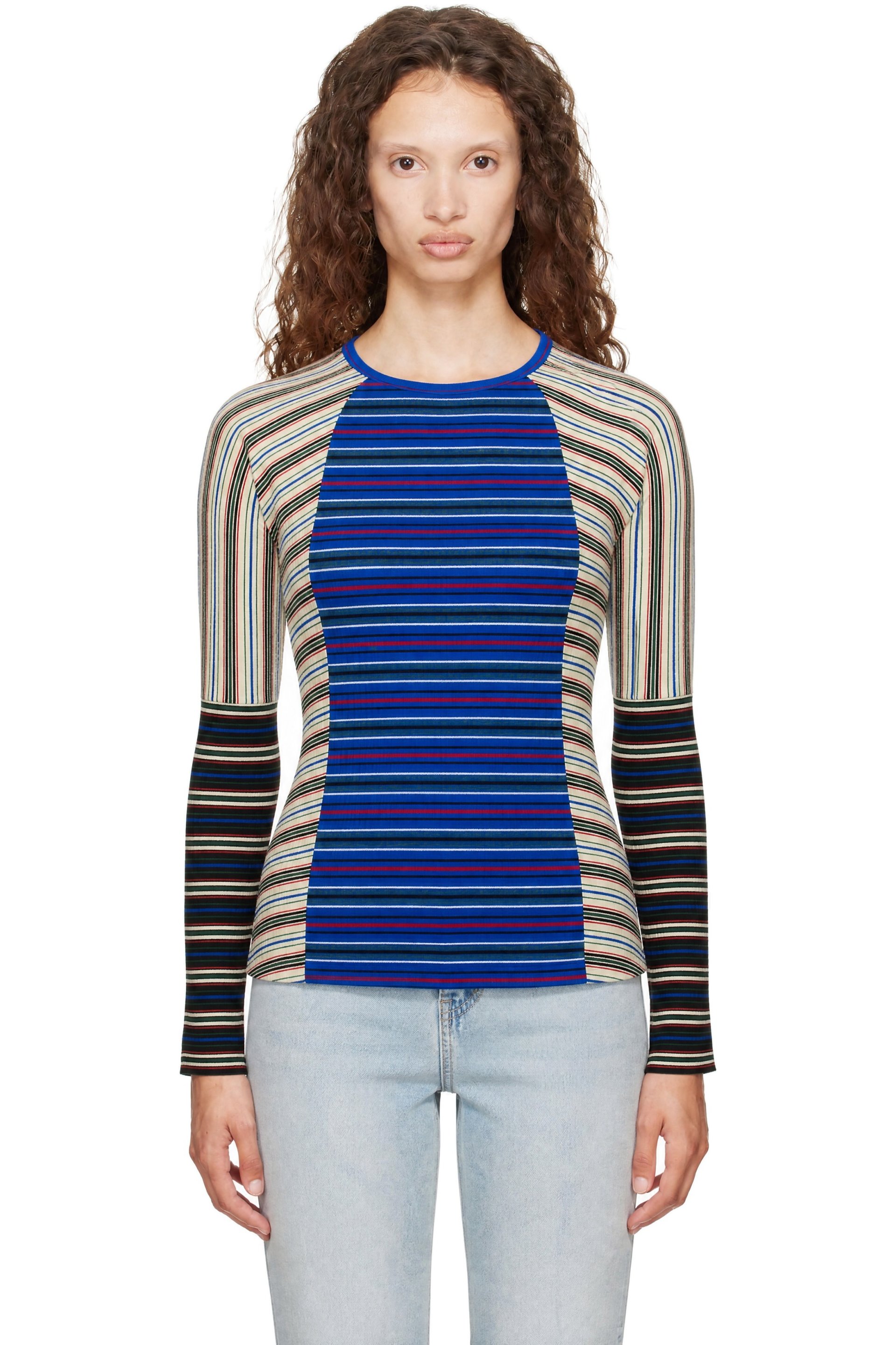 Dries Van Noten - Blue Ribbed Cotton Top