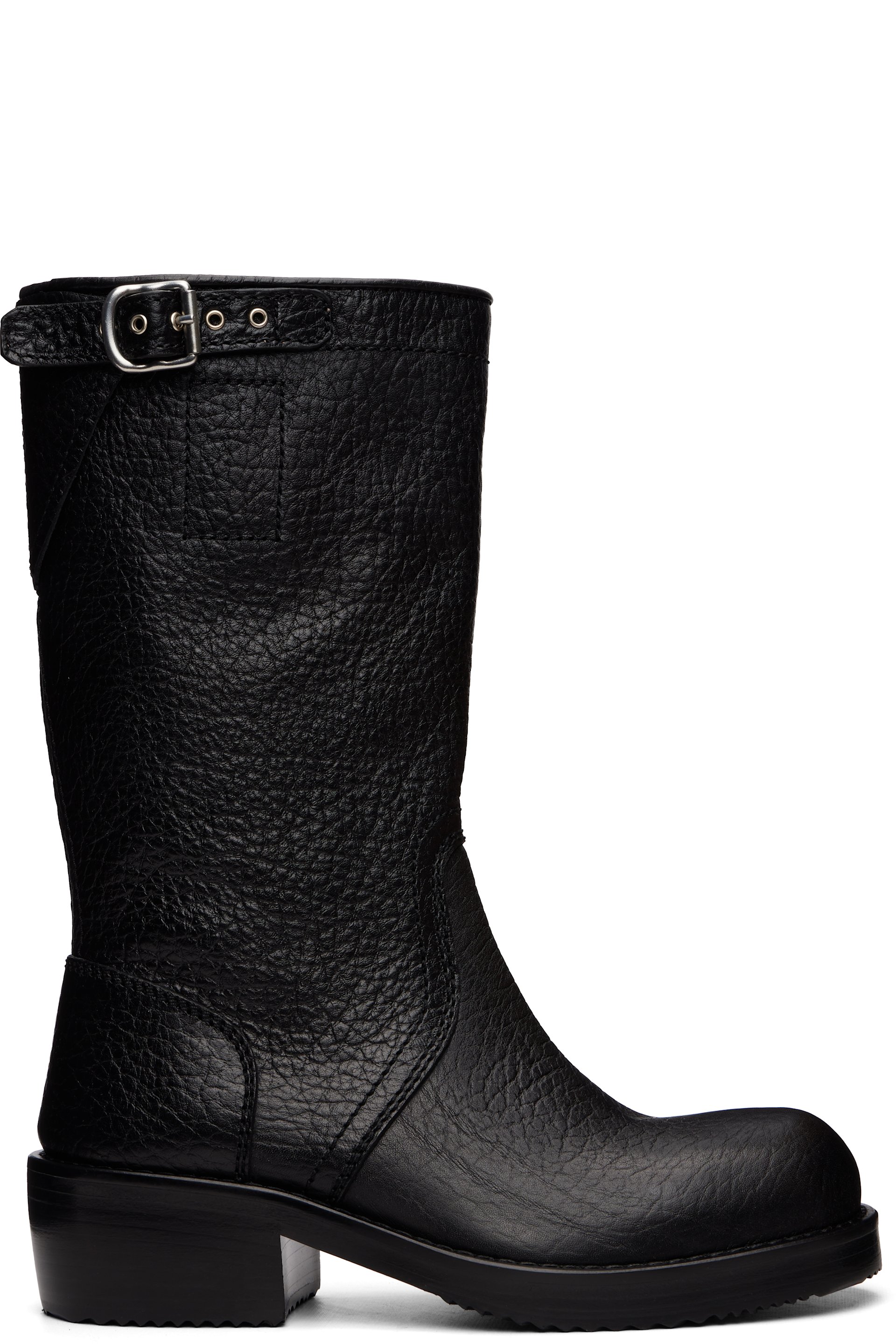 Dries Van Noten - Black Leather Biker Boots