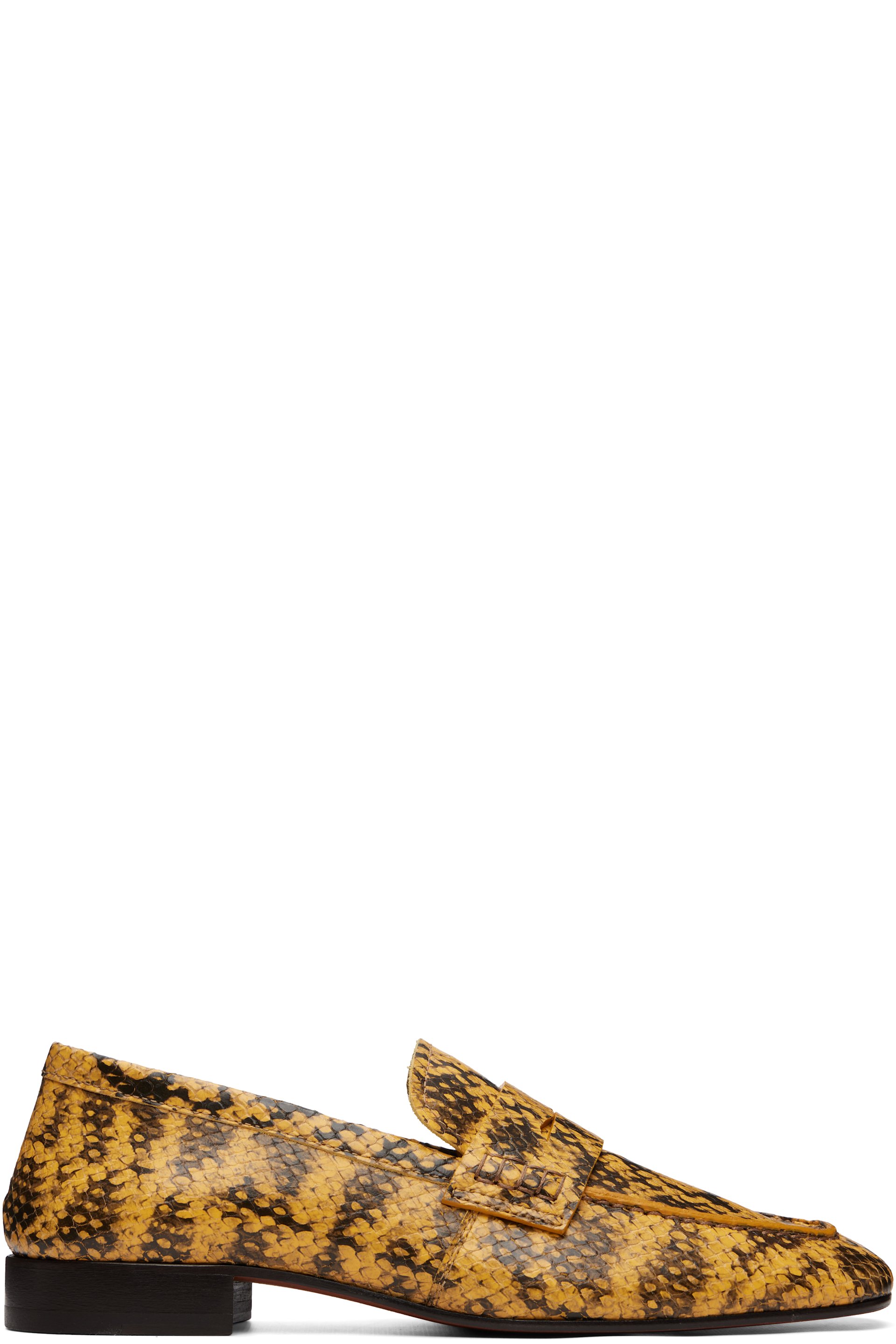 Dries Van Noten - Yellow Leather Penny Loafers