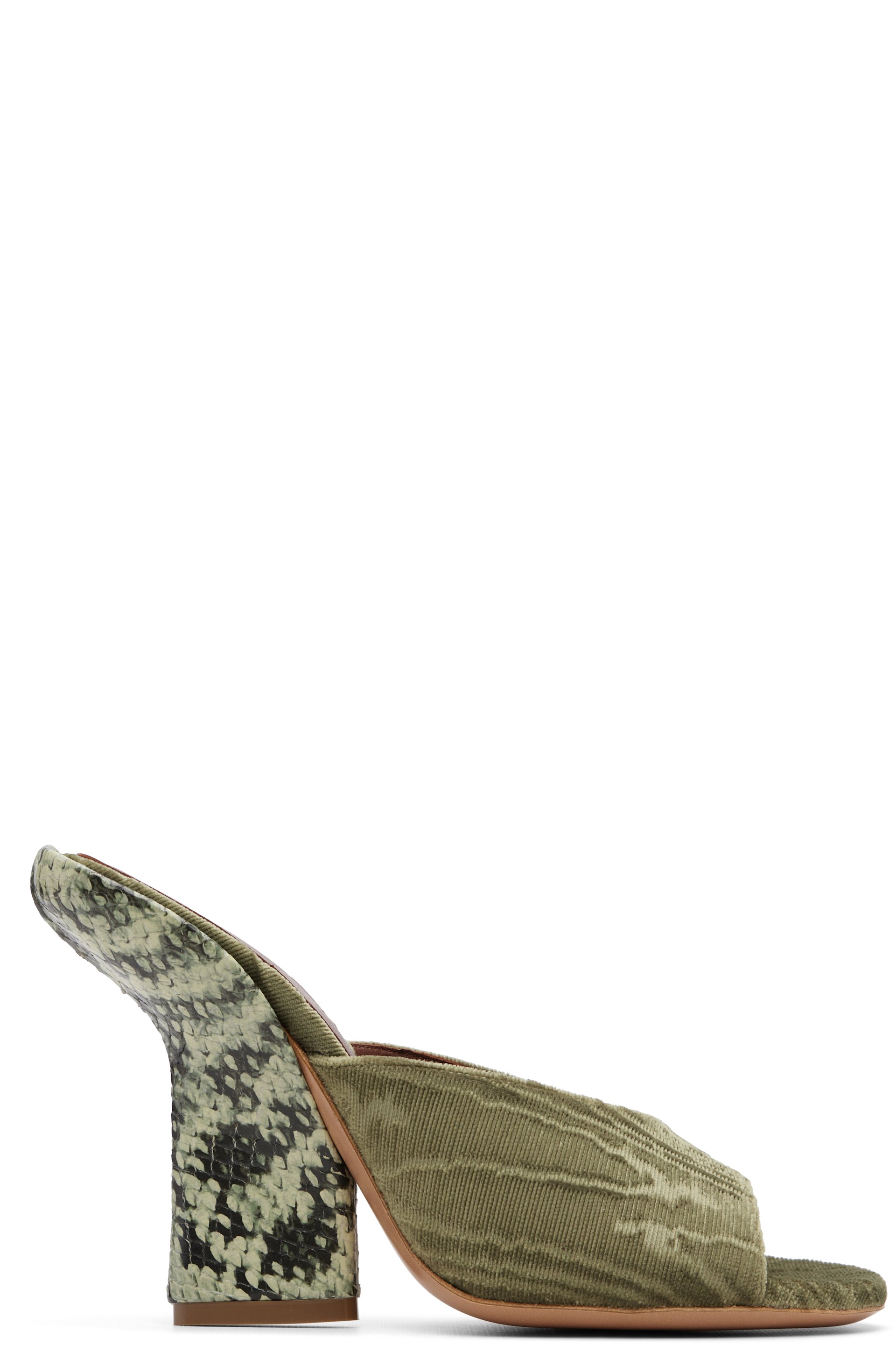 Dries Van Noten - Green Velvet Heeled Sandals