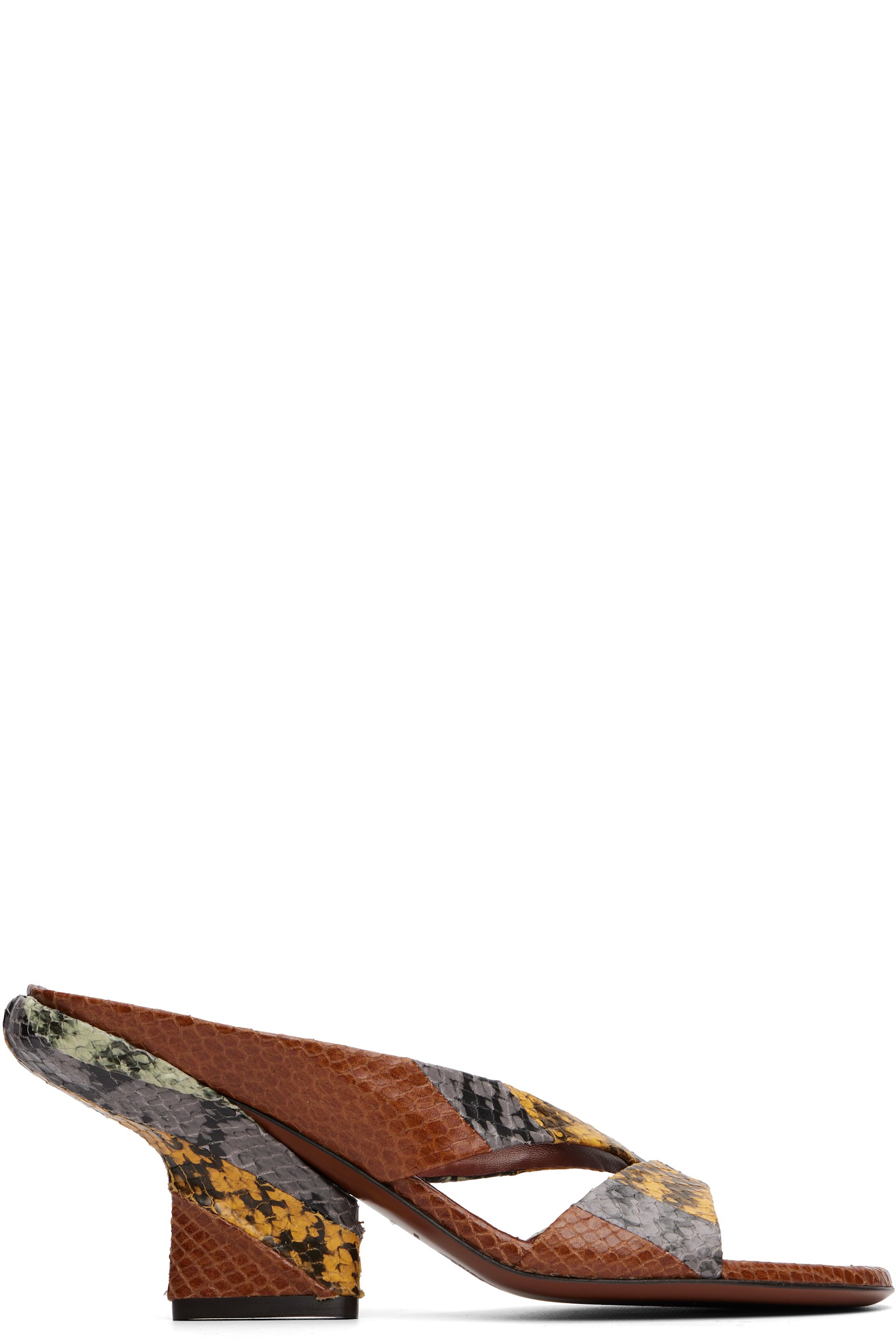 Dries Van Noten - Multicolor Leather Mule Heeled Sandals