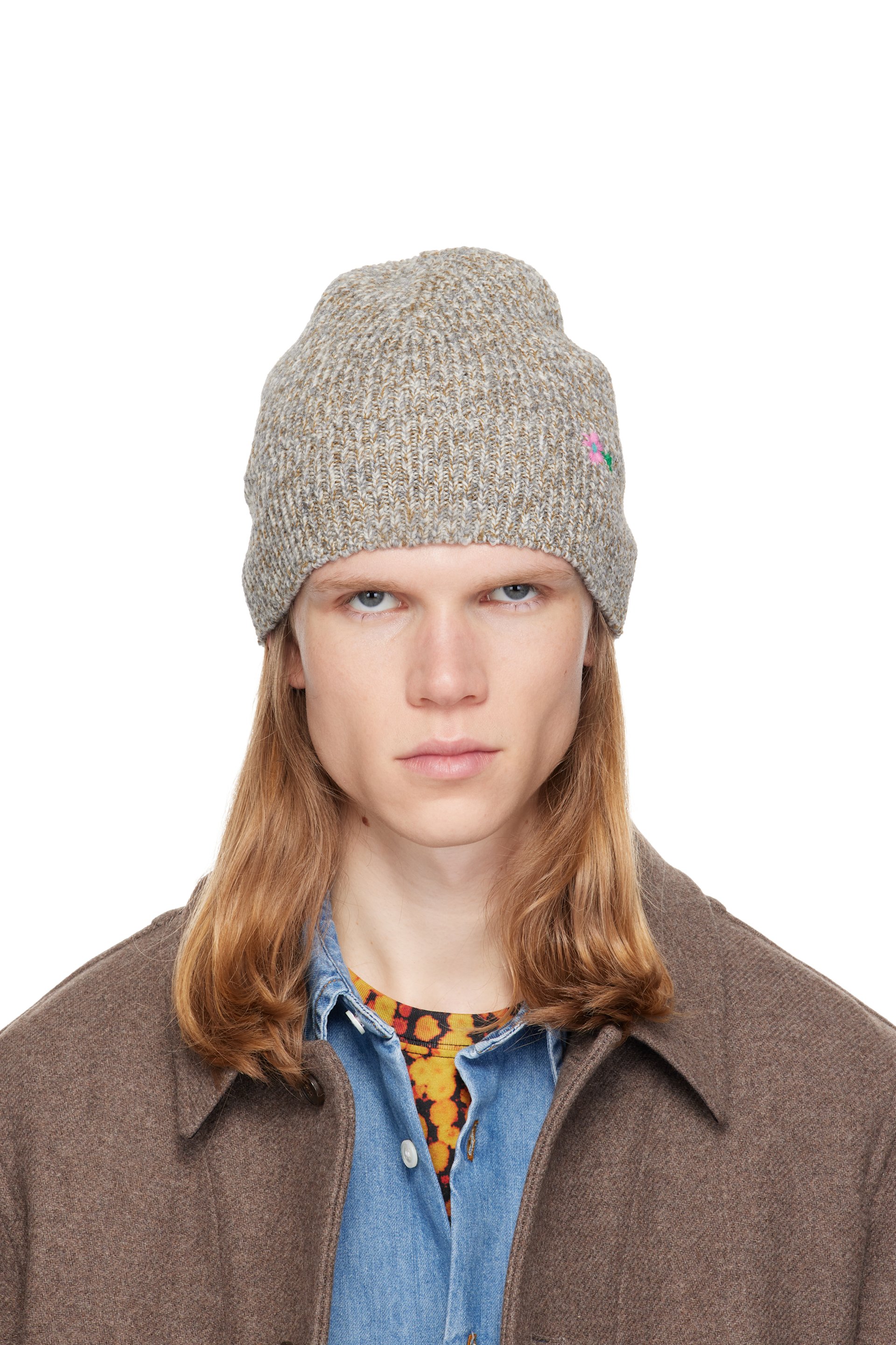 Dries Van Noten - Gray Floral Beanie