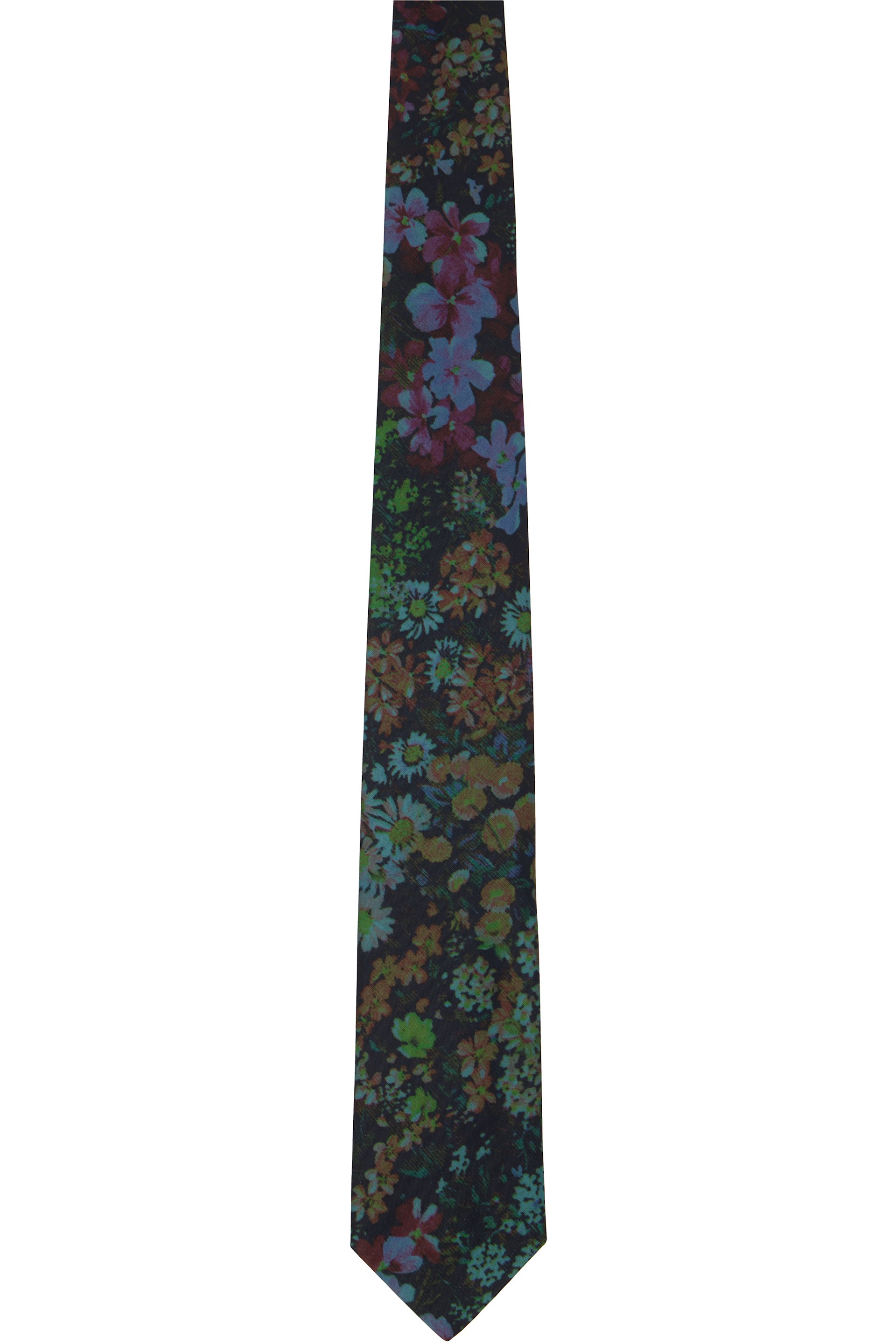 Dries Van Noten - Navy & Green Floral Tie