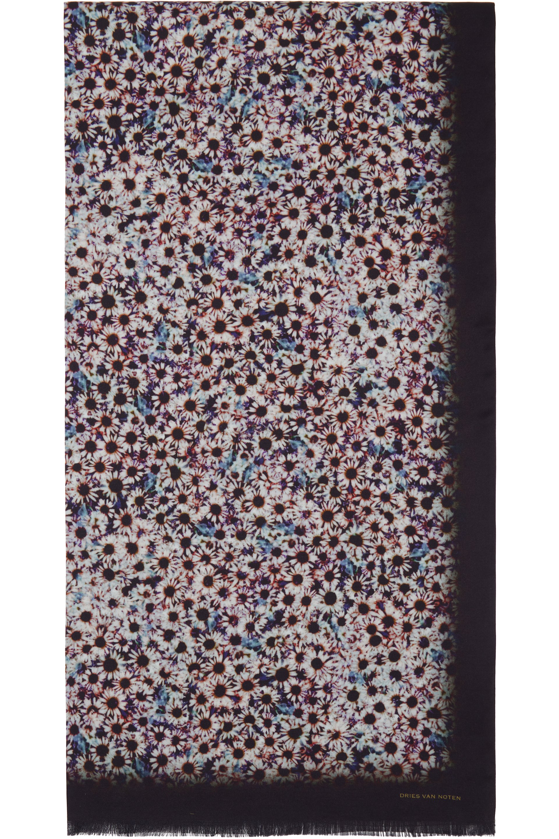 Dries Van Noten - Purple & Green Printed Satin Scarf