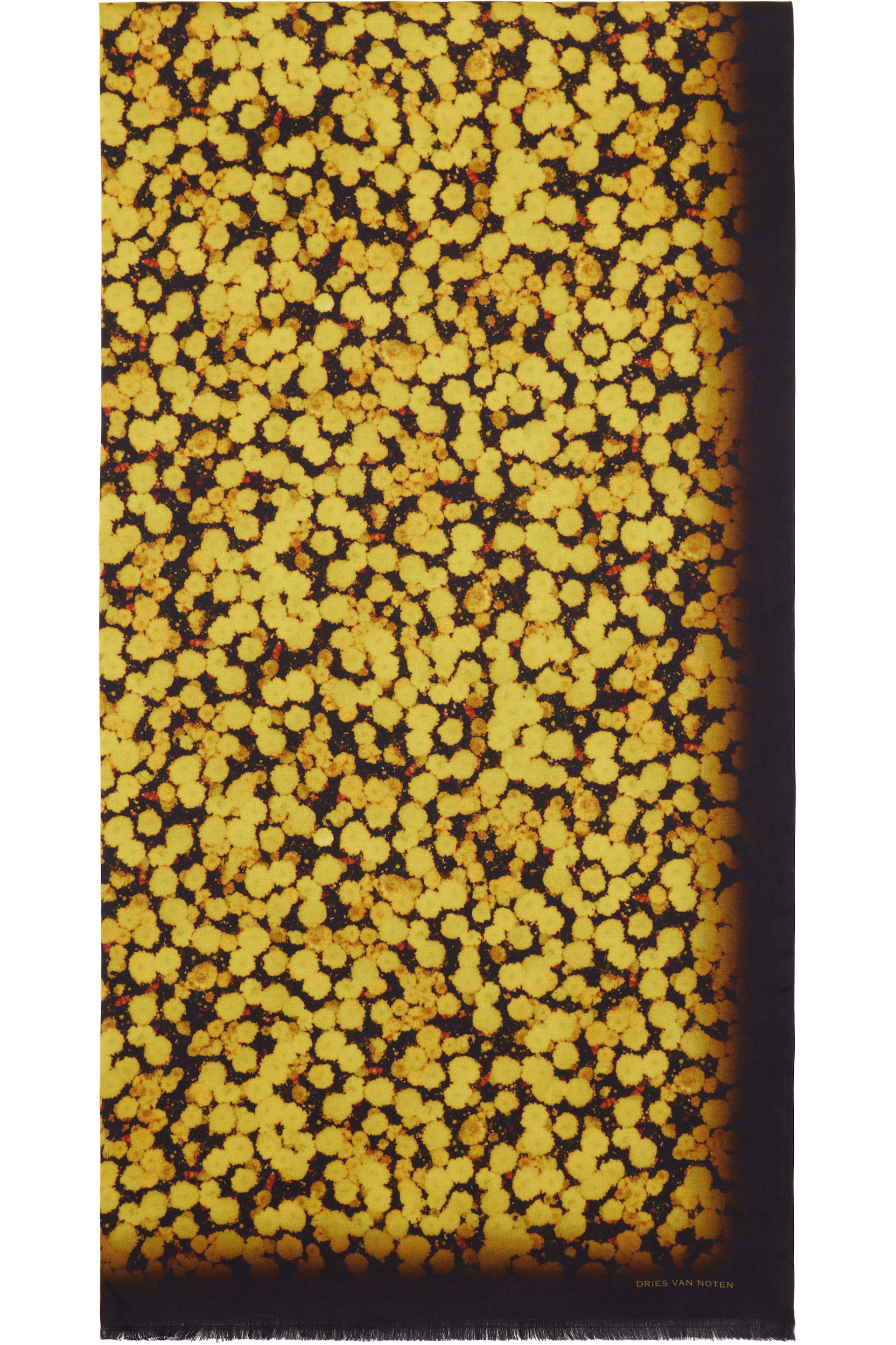 Dries Van Noten - Black & Yellow Printed Satin Scarf
