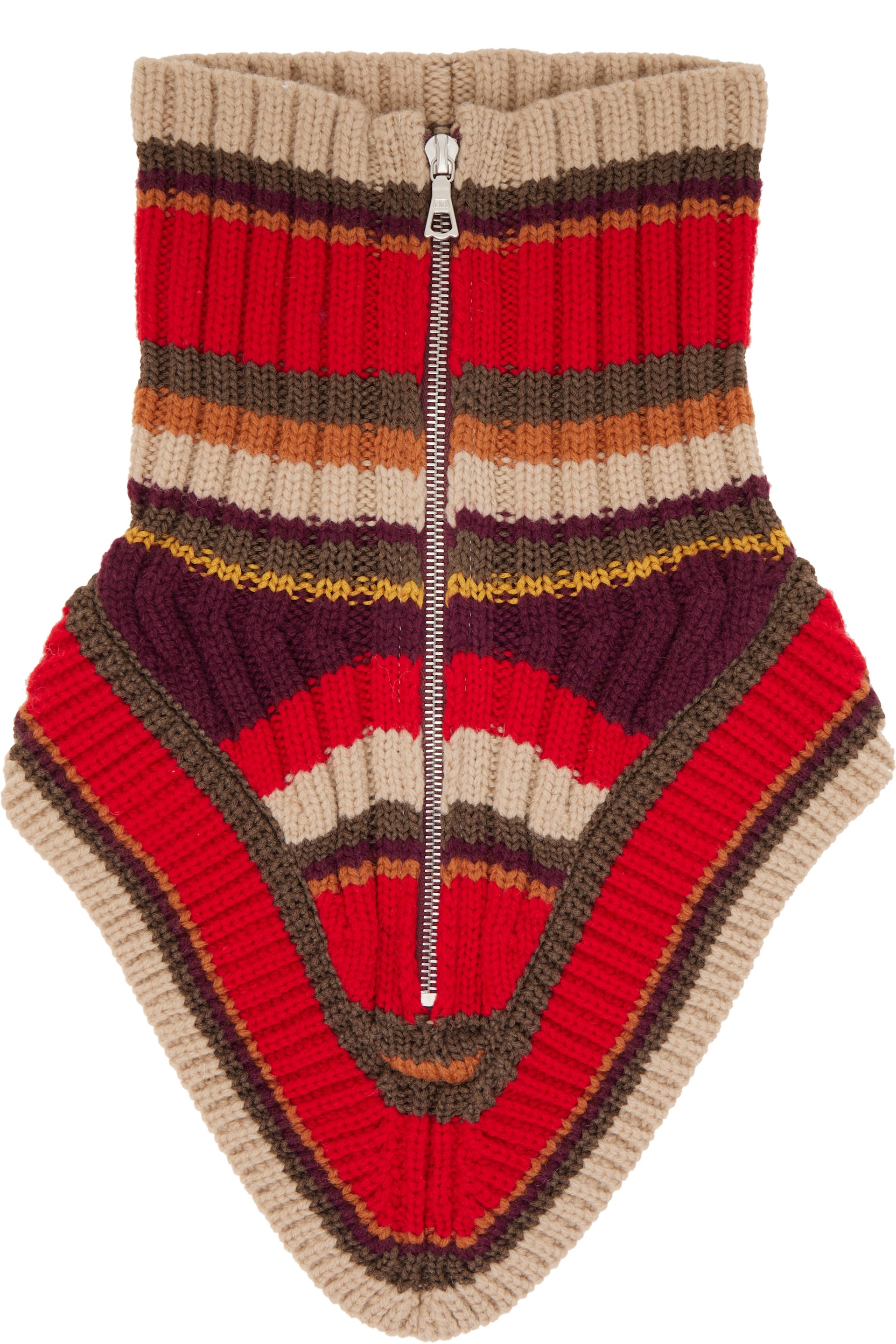 Dries Van Noten - Écharpe de style col rouge en laine à glissière