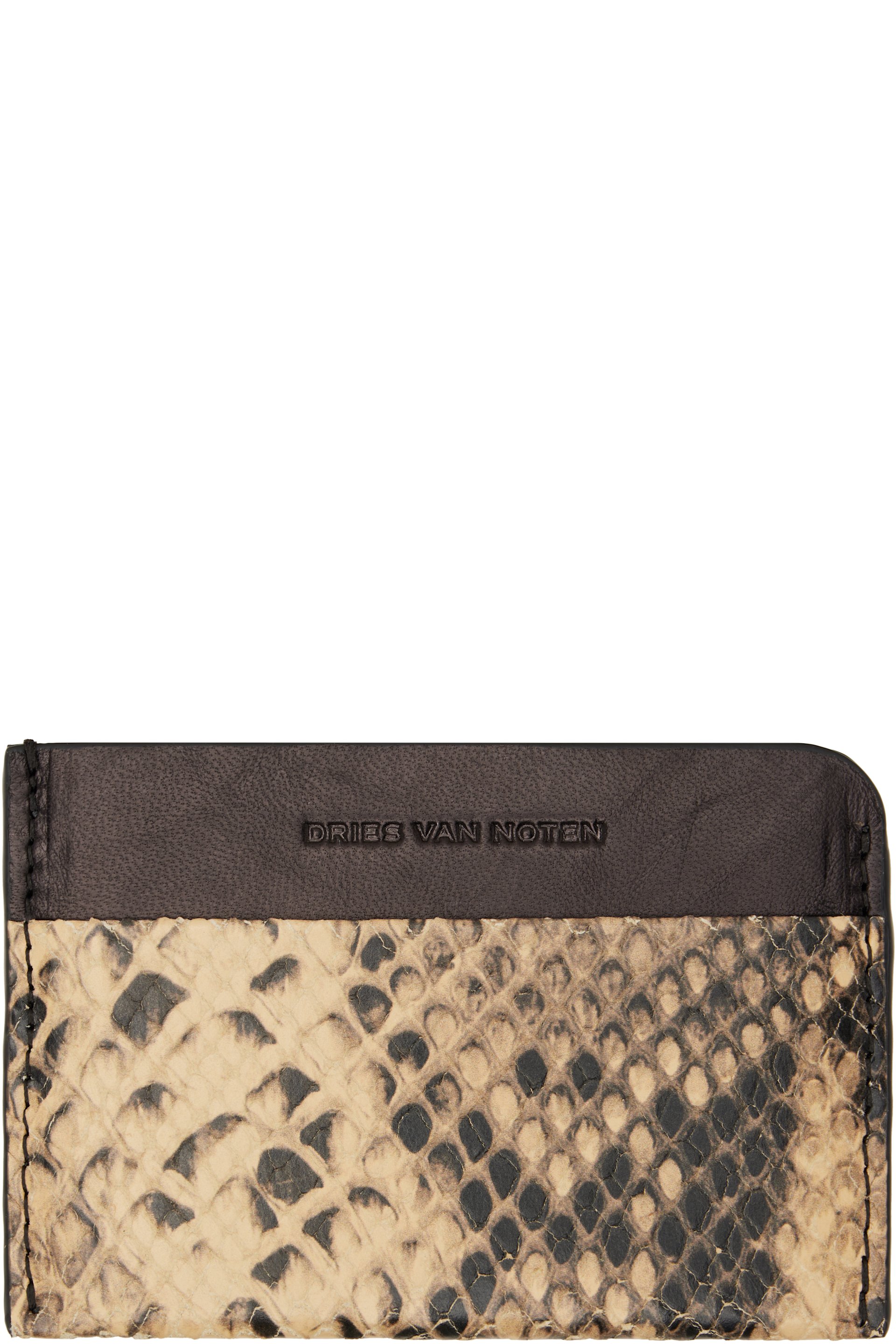 Dries Van Noten - Brown & Beige Calfskin Card Holder