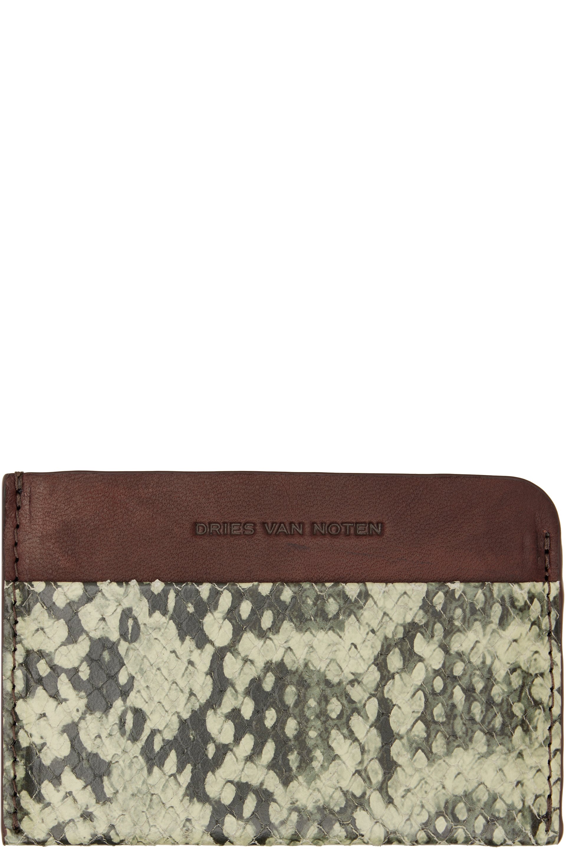 Dries Van Noten - Brown & Green Calfskin Card Holder