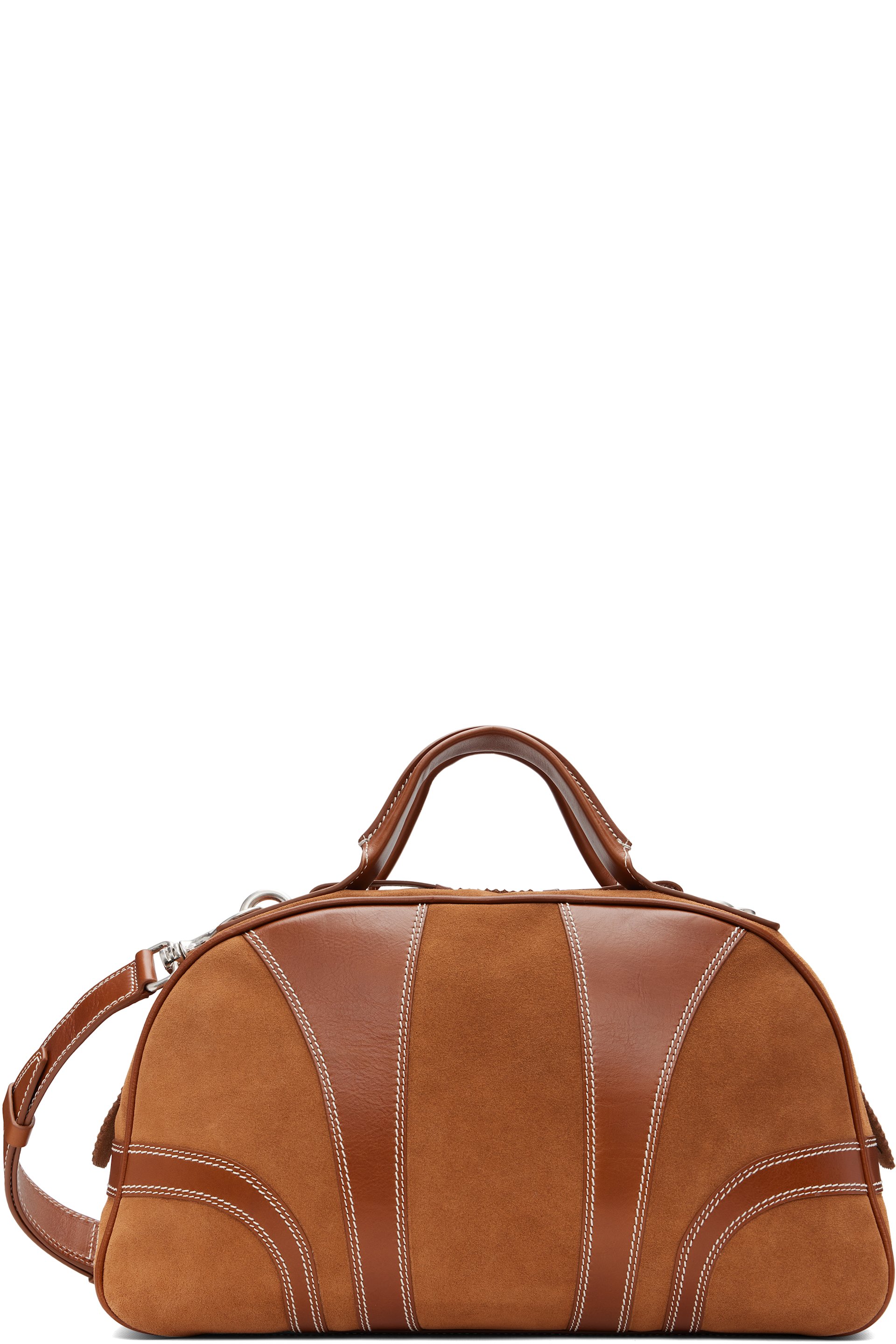 Dries Van Noten - Sac de sport brun clair en suède