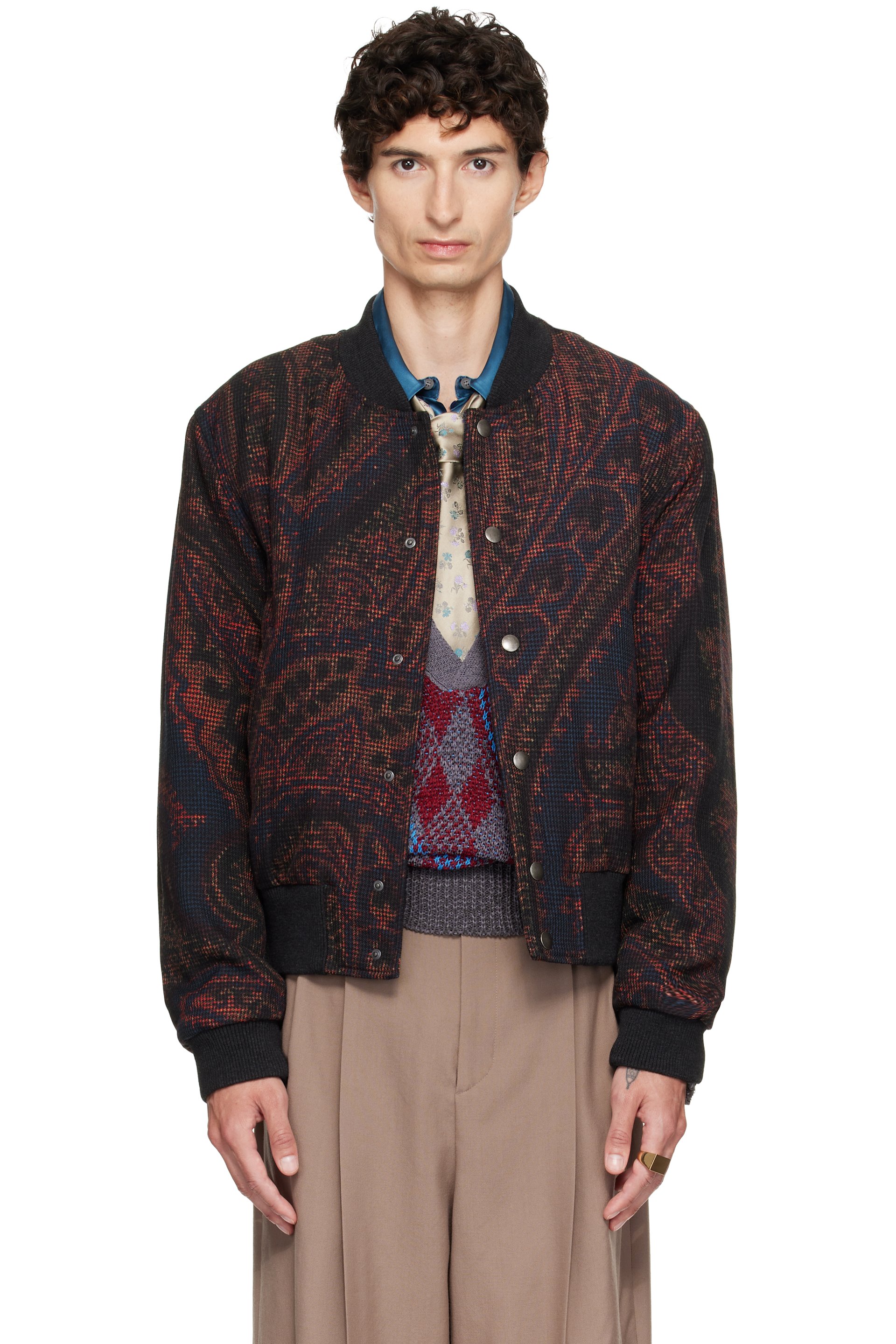 Dries Van Noten - Navy Wool Bomber Jacket