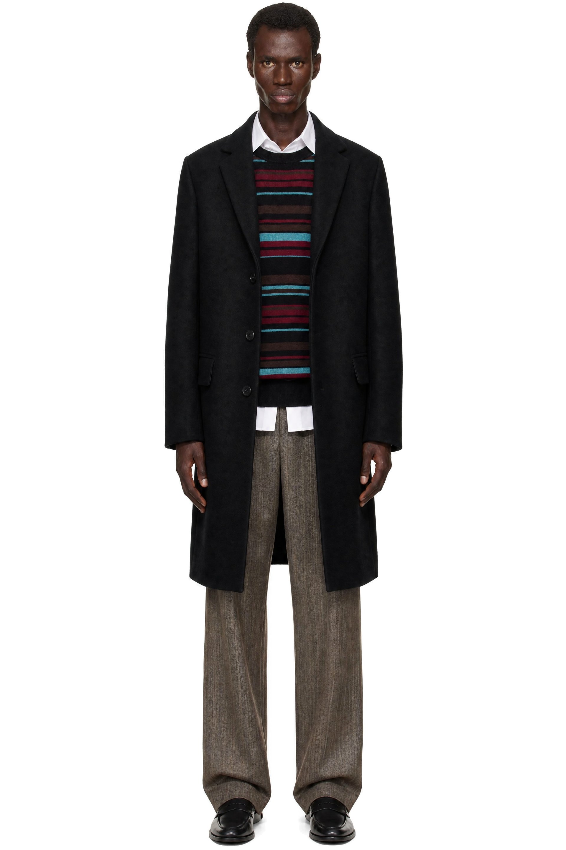 Dries Van Noten - Black Single-Breasted Wool Coat