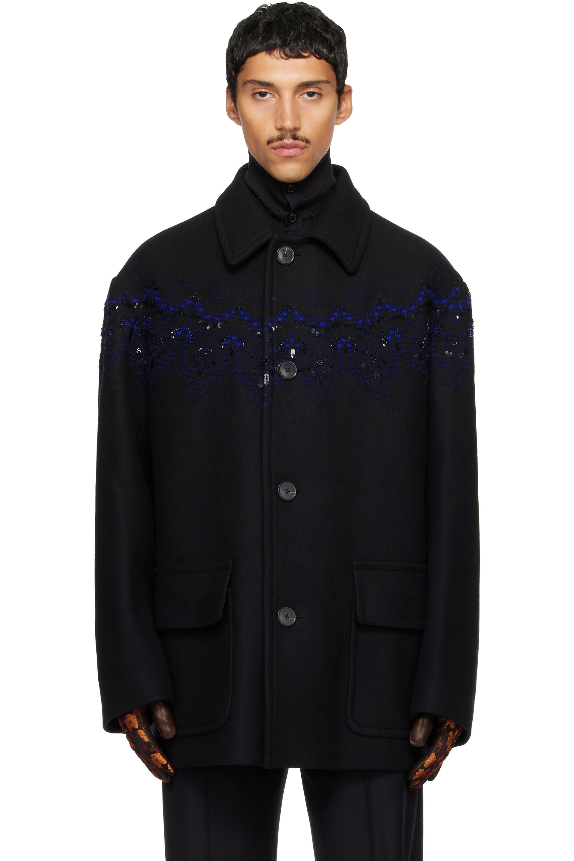 Dries Van Noten - Black Wool Coat