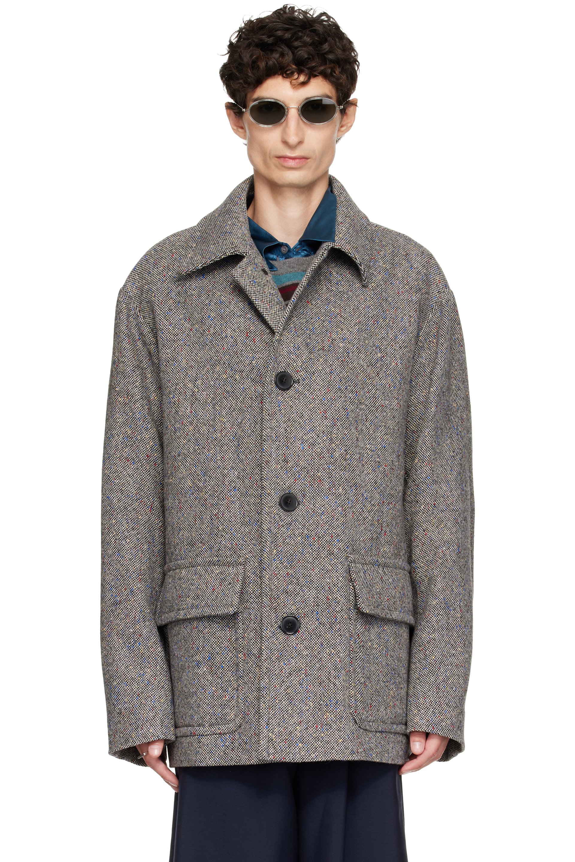 Dries Van Noten - Black & Gray Wool Tweed Jacket