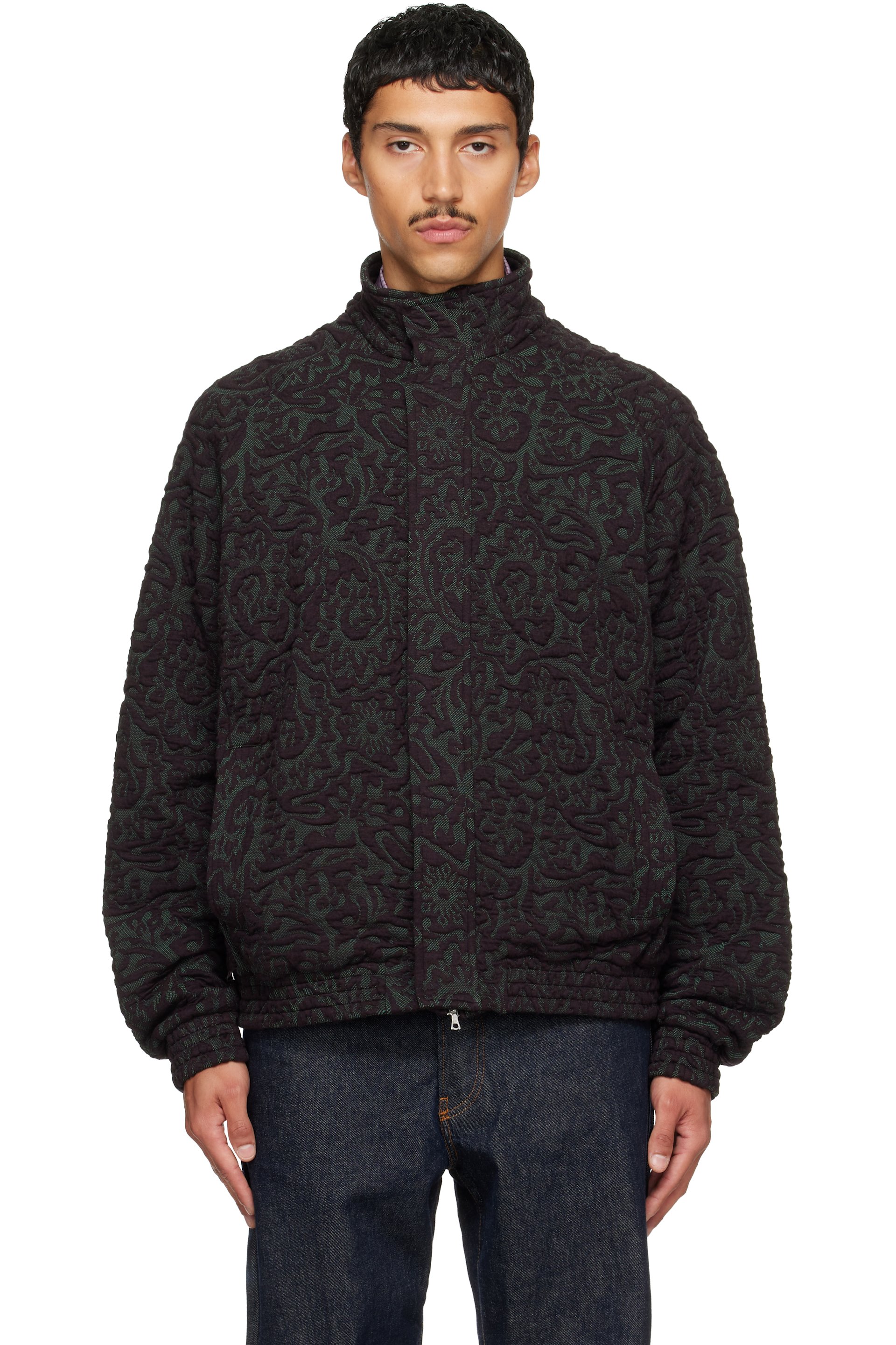 Dries Van Noten - Purple & Green Jacquard Jacket