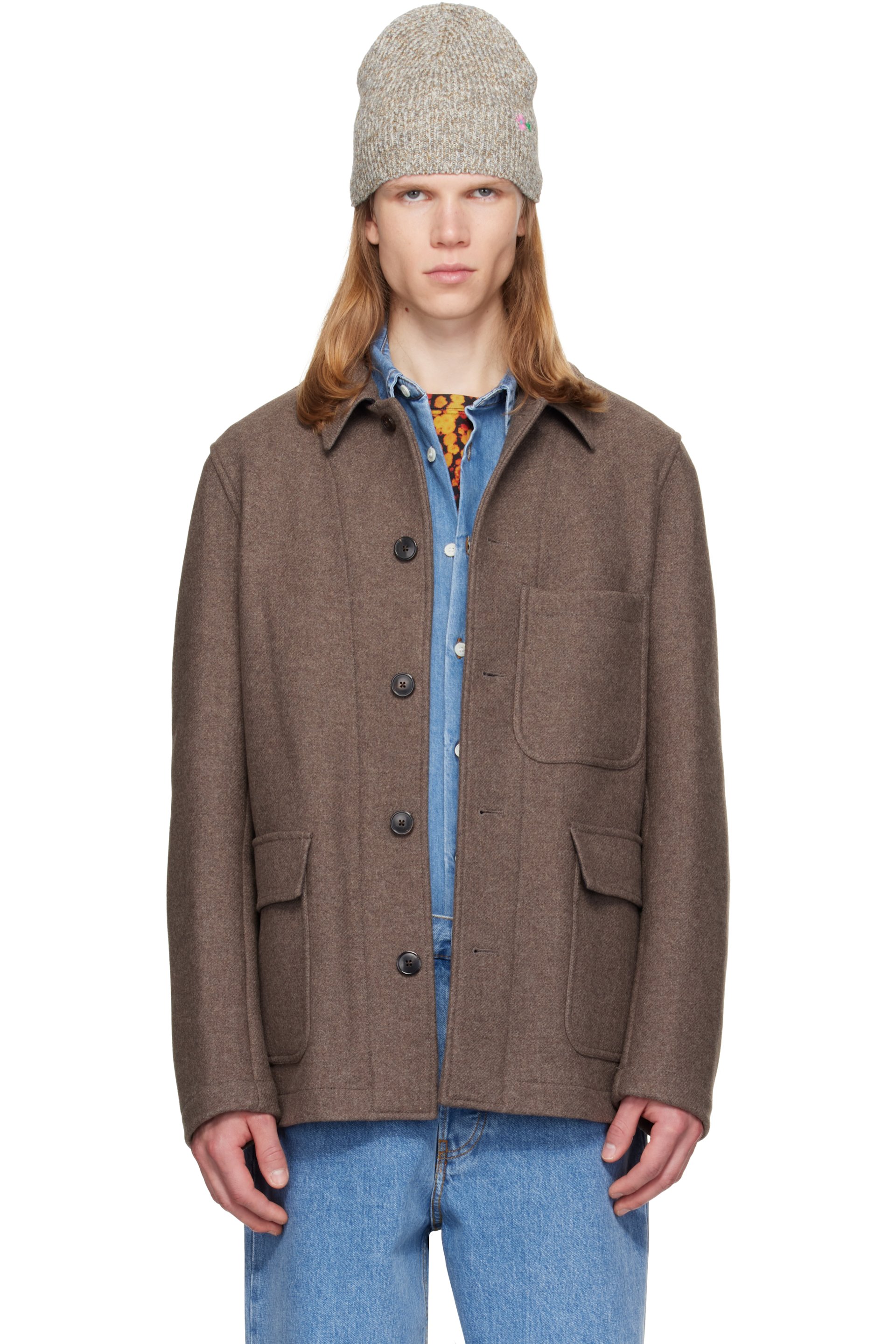 Dries Van Noten - Taupe Wool Melton Jacket