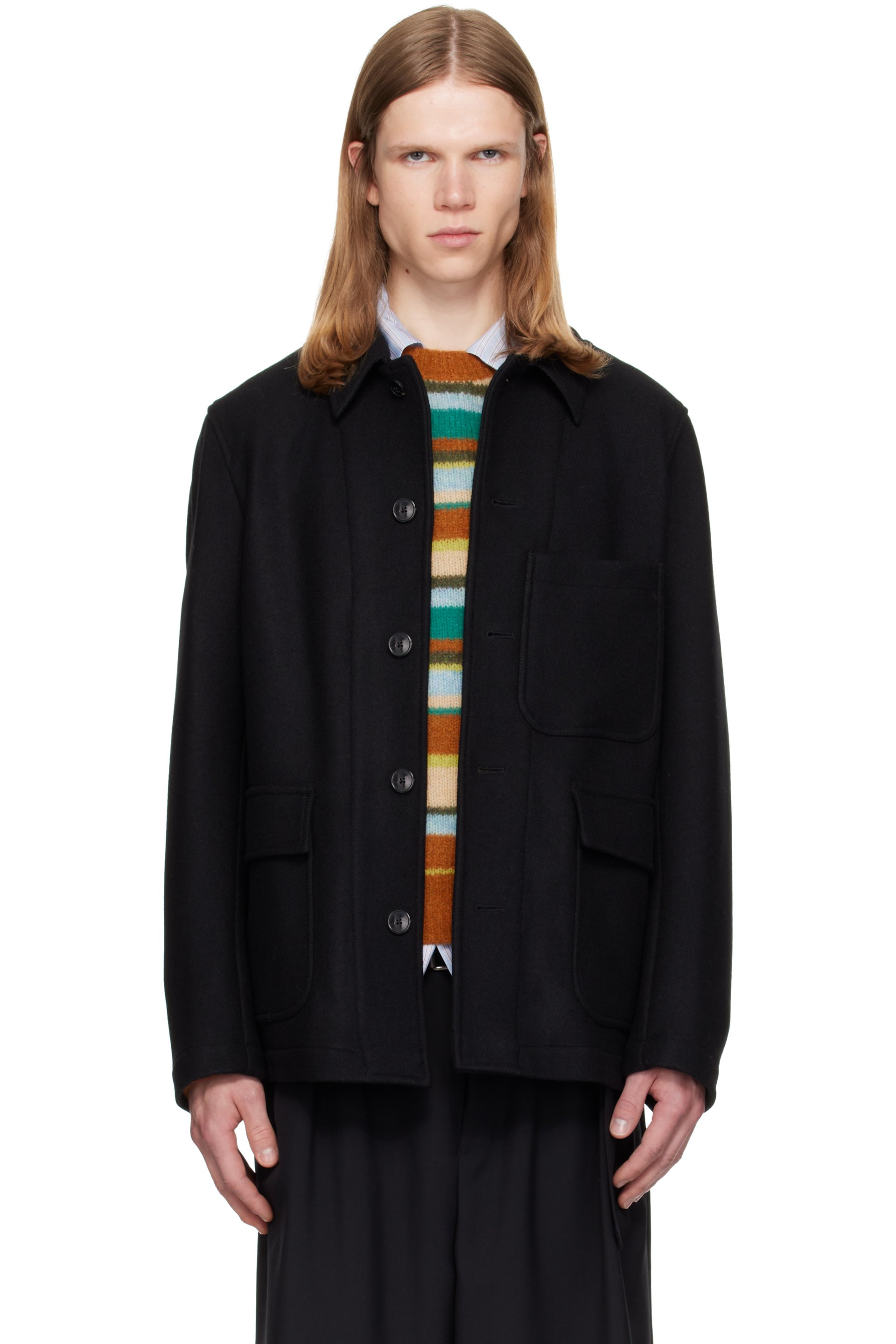 Dries Van Noten - Black Wool Melton Jacket