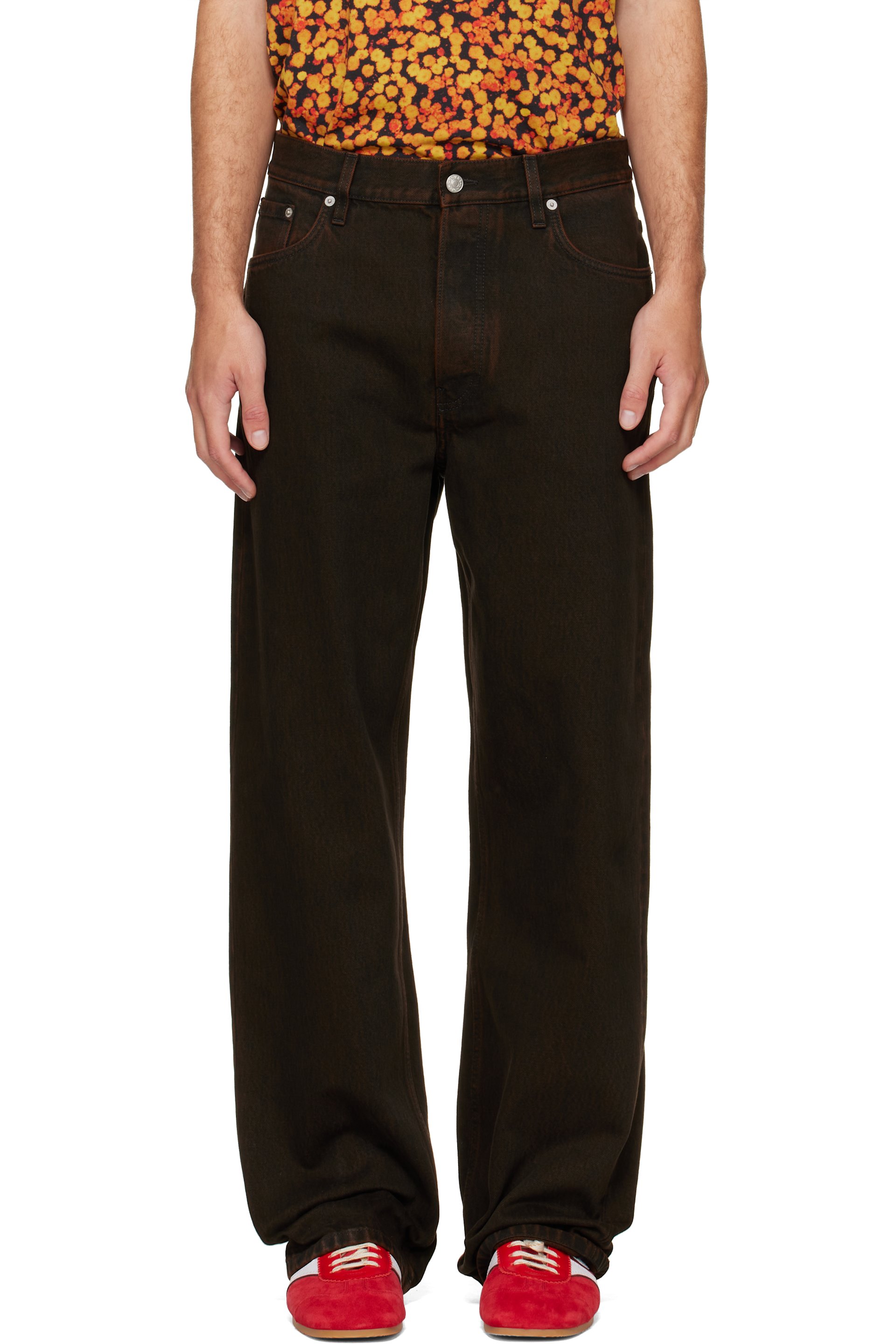 Dries Van Noten - 棕色 Loose Fit 牛仔裤