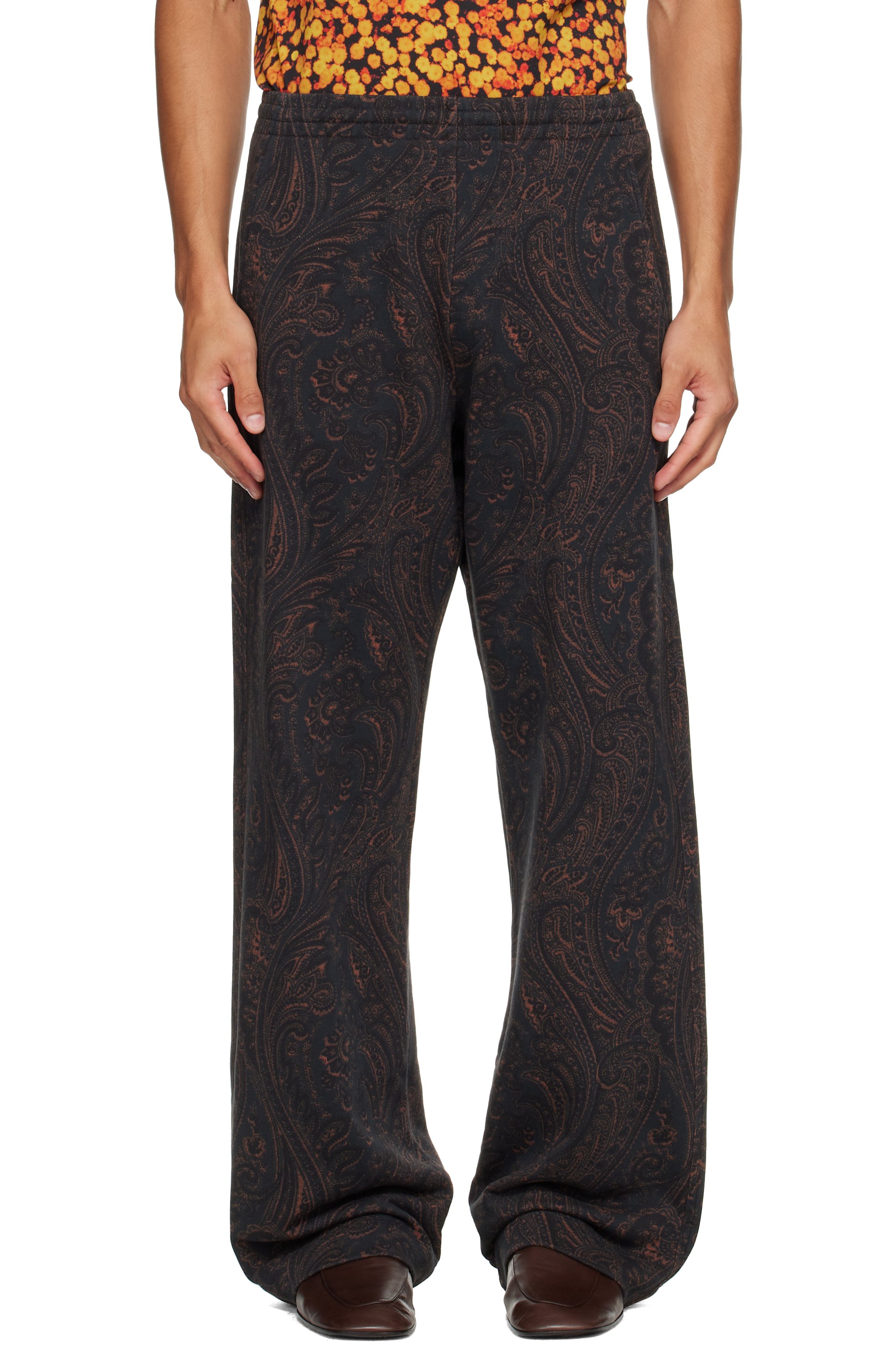 Dries Van Noten - Black & Brown Printed Sweatpants