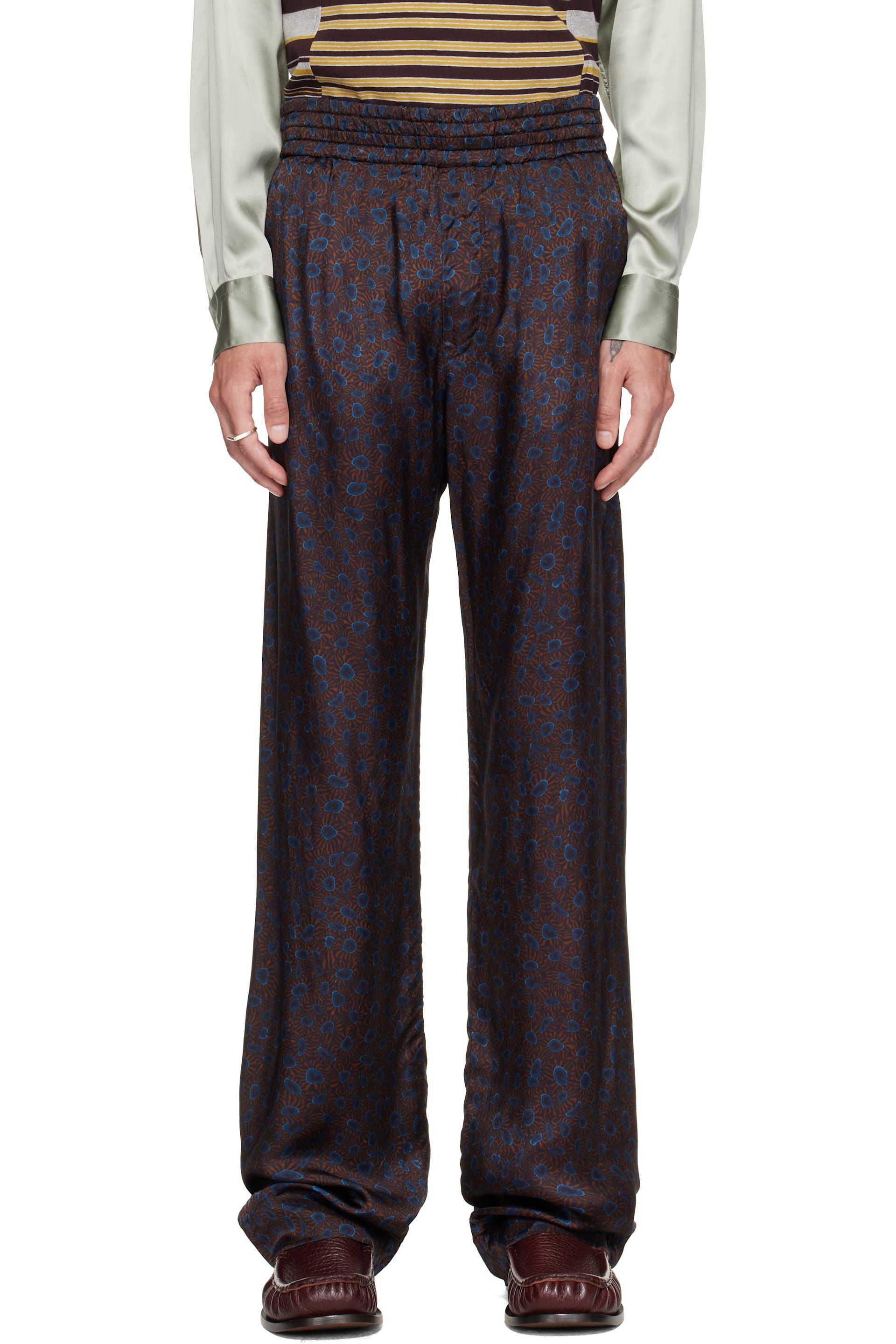 Dries Van Noten - Brown Viscose Twill Trousers