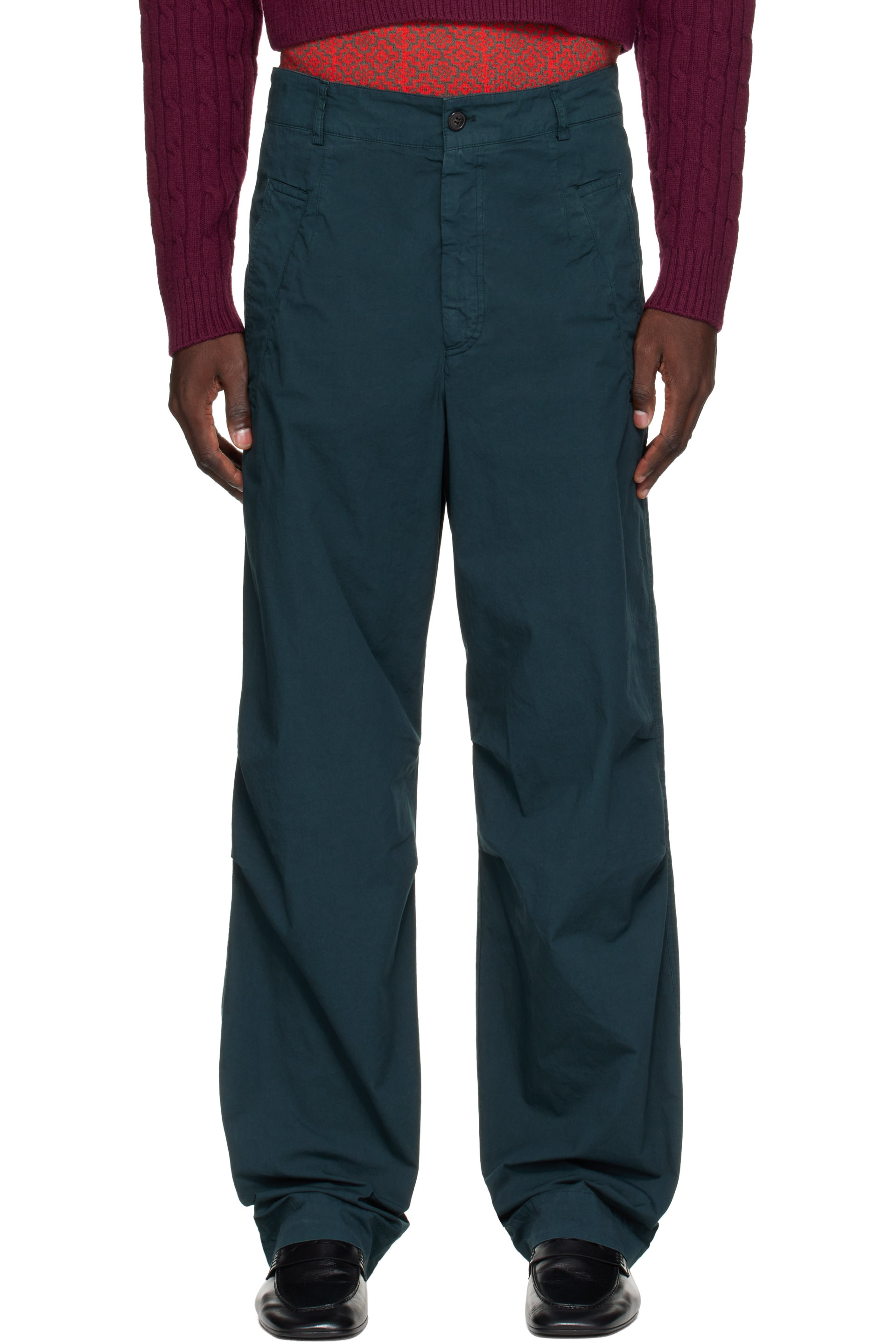 Dries Van Noten - Green Cotton Trousers