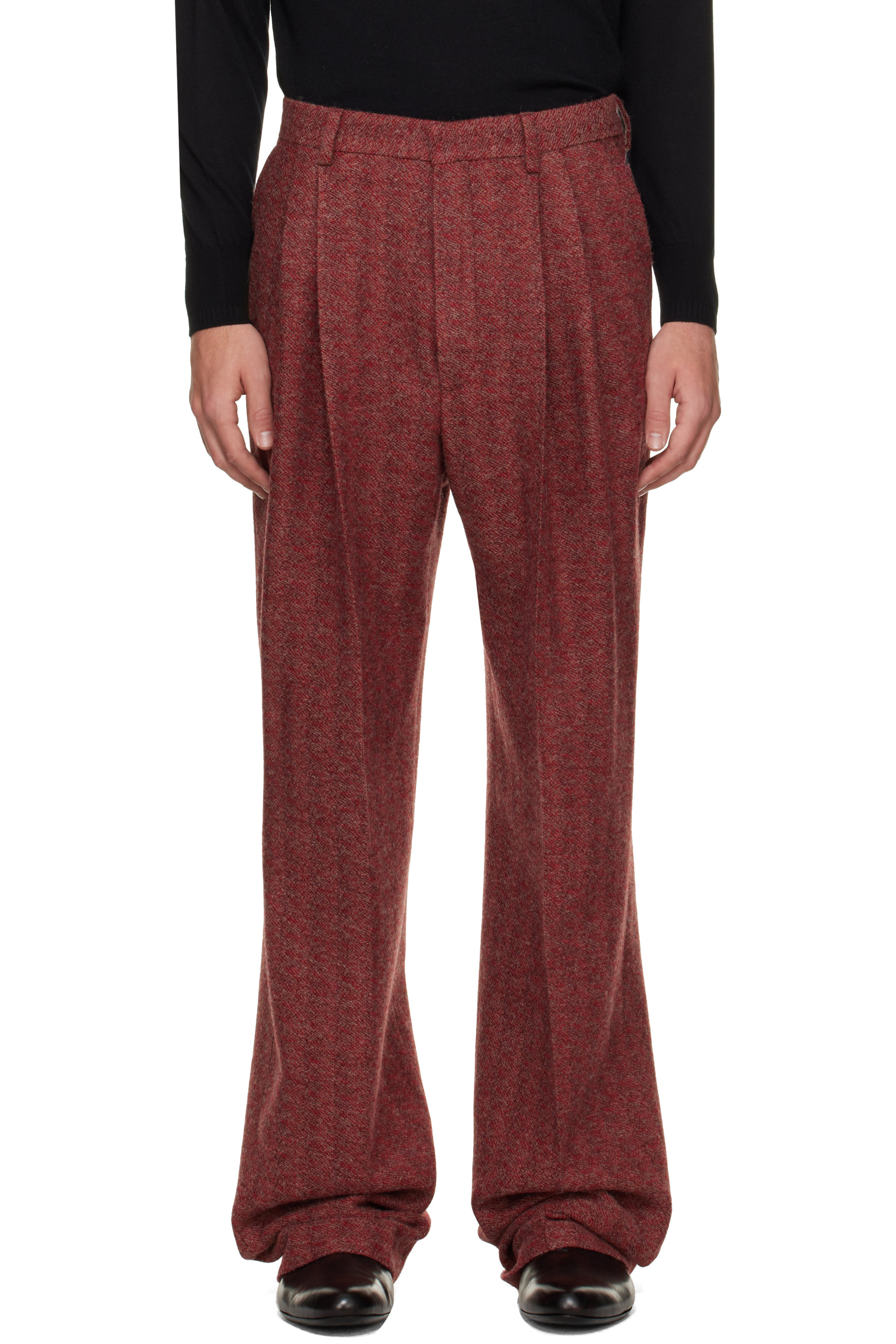 Dries Van Noten - Red Straight-Leg Wool Trousers