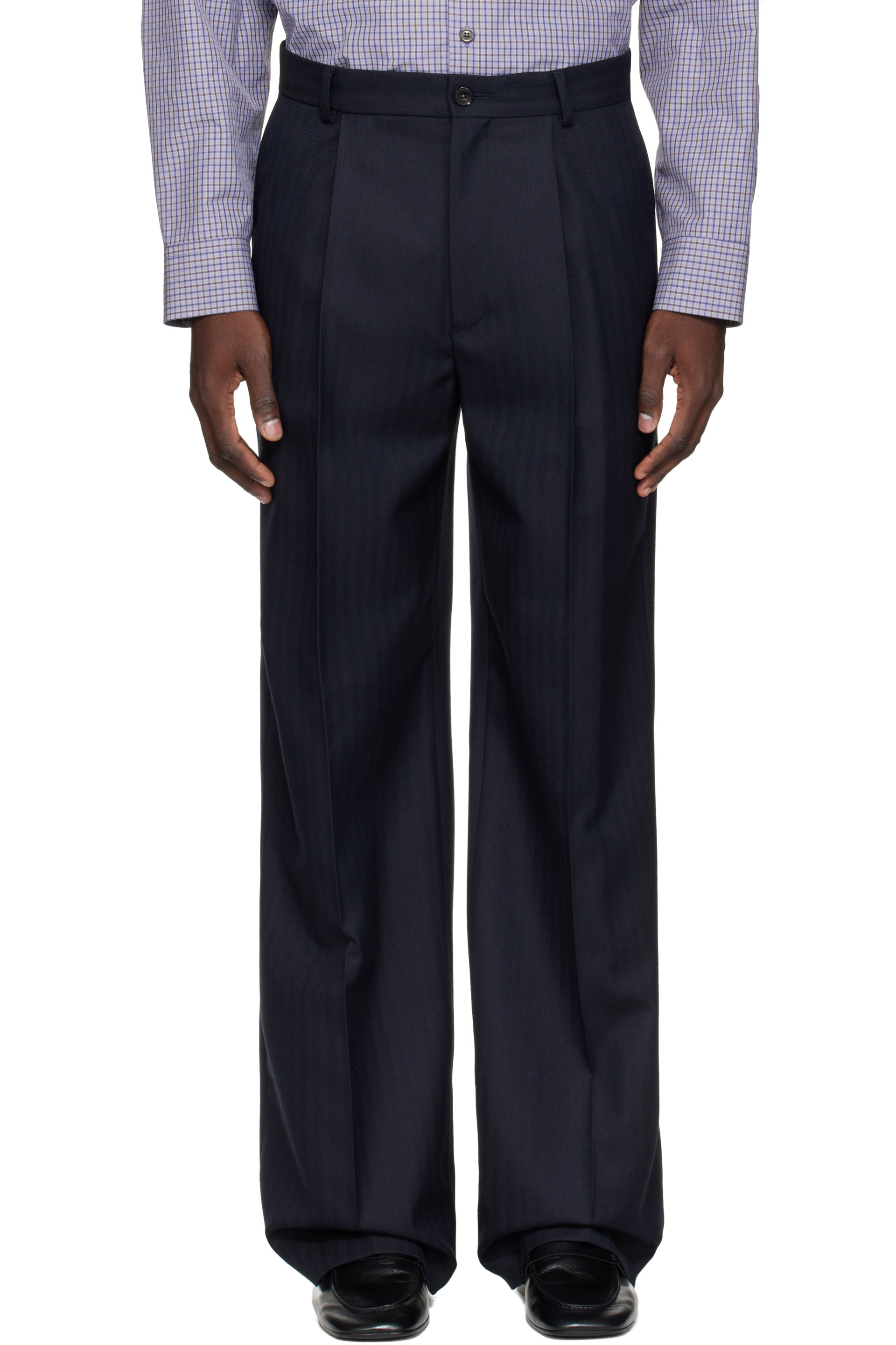 Dries Van Noten - Navy Wool Trousers