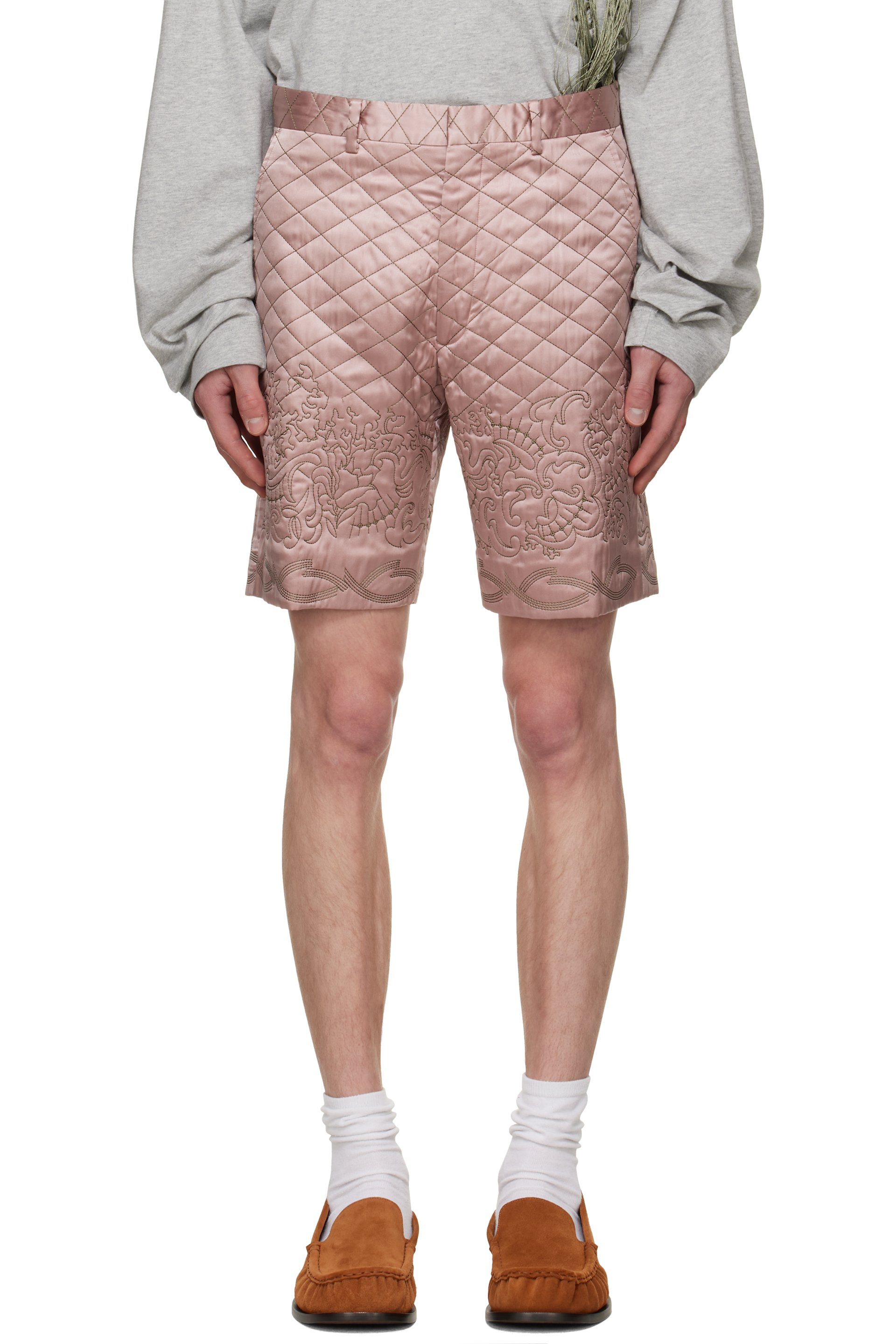 Dries Van Noten - Short matelassé rose