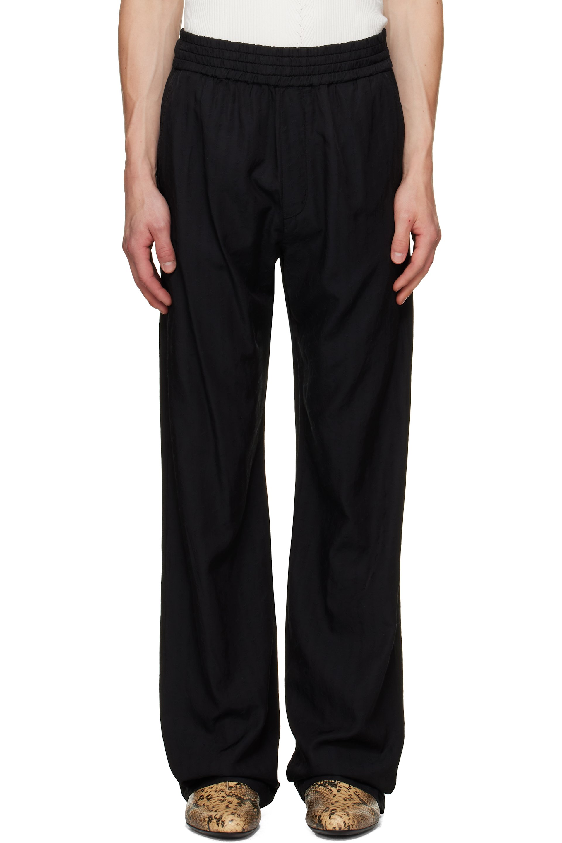 Dries Van Noten - Black Elastic Waist Trousers
