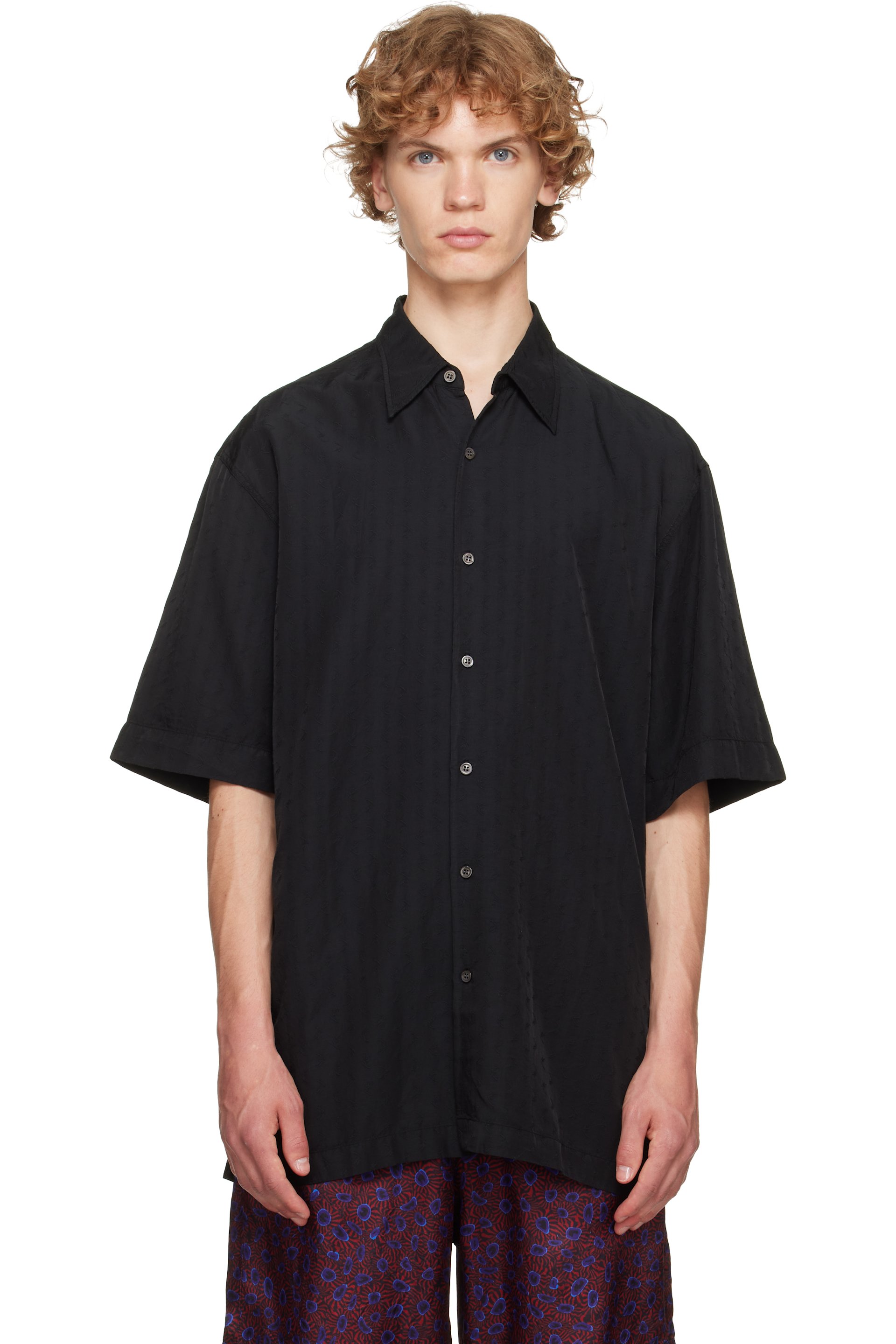Dries Van Noten - ブラック フローラル シャツ