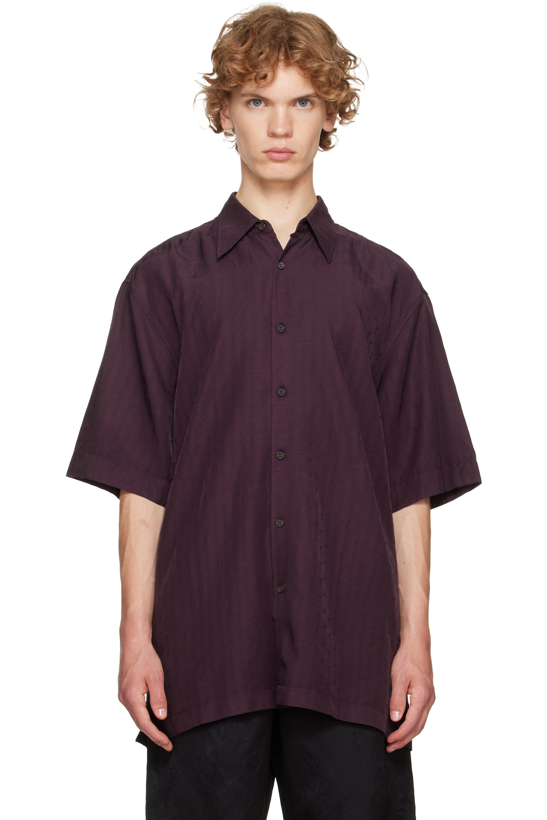 Dries Van Noten - バーガンディ フローラル シャツ