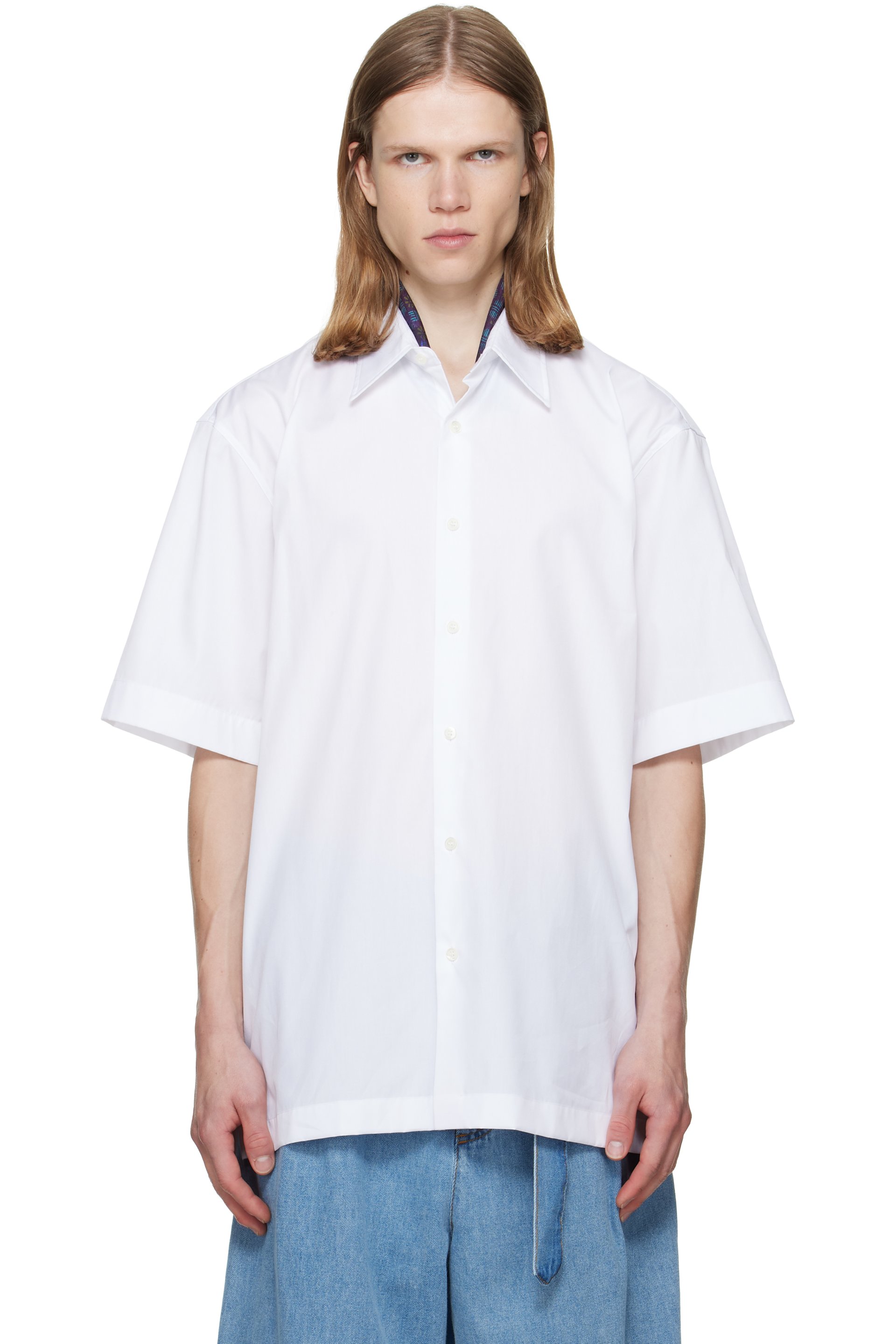 Dries Van Noten - White Short Sleeve Cotton Shirt