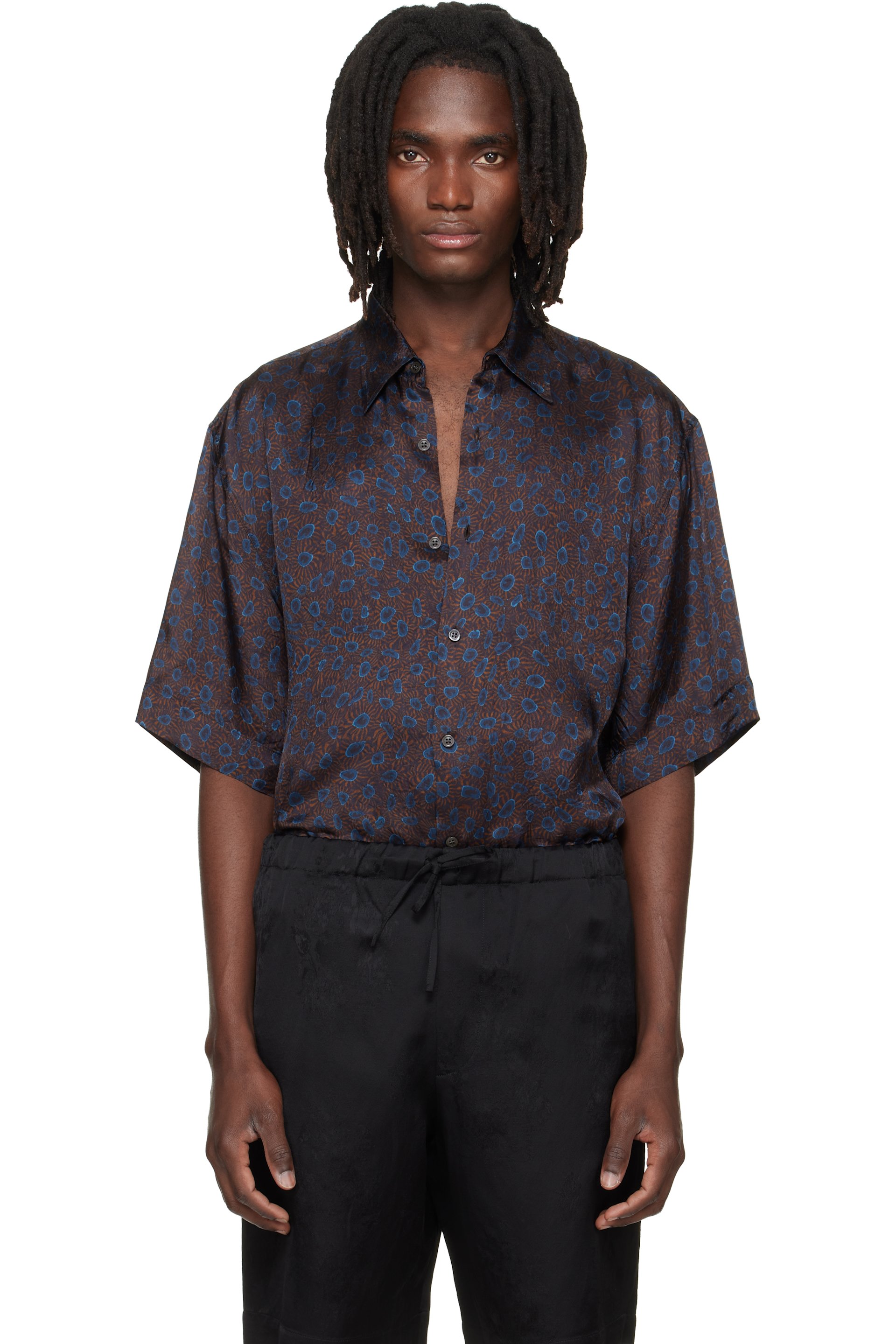Dries Van Noten - Brown & Blue Button-Down Shirt