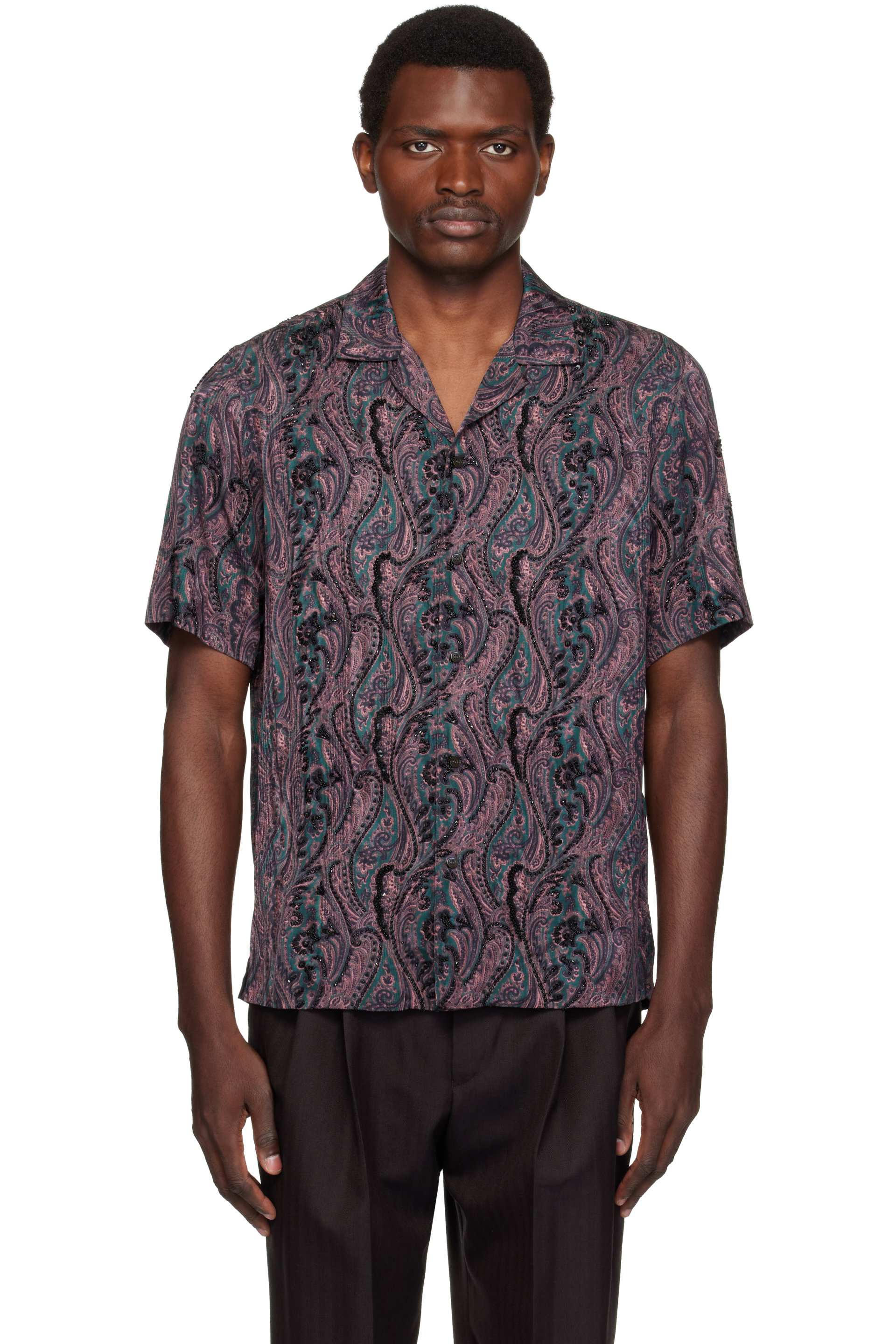 Dries Van Noten - Purple Embroidered Shirt