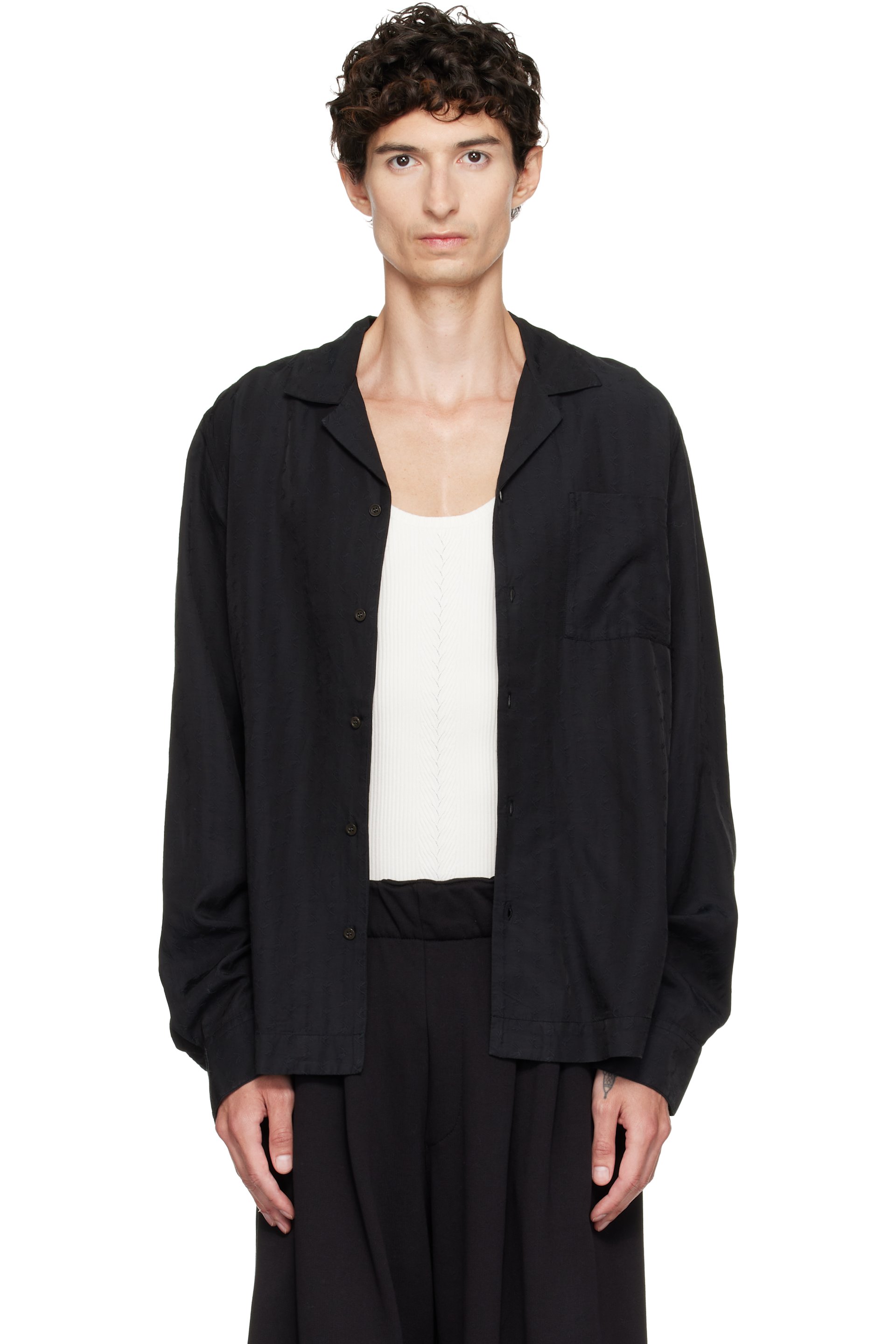 Dries Van Noten - Black Embroidered Shirt